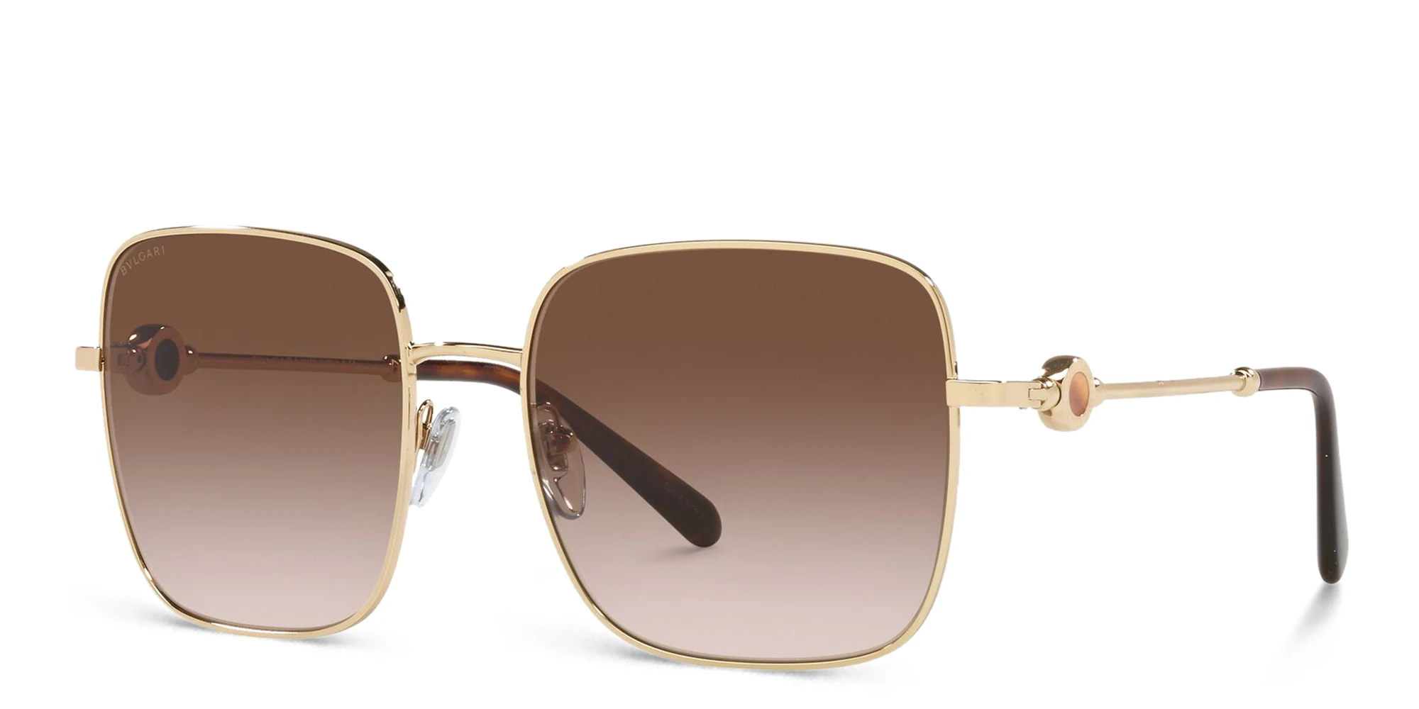 تسوق نظارة شمسية بإطار مربع بولغري بلون ذهبي فاتح أونلاين.