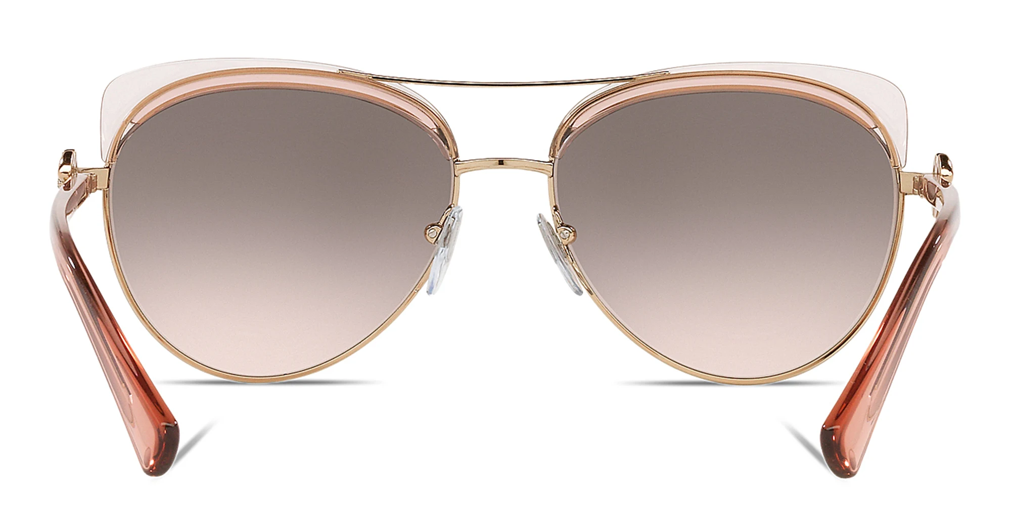 Shop BVLGARI Aviator Sunglasses in Rose Gold online.