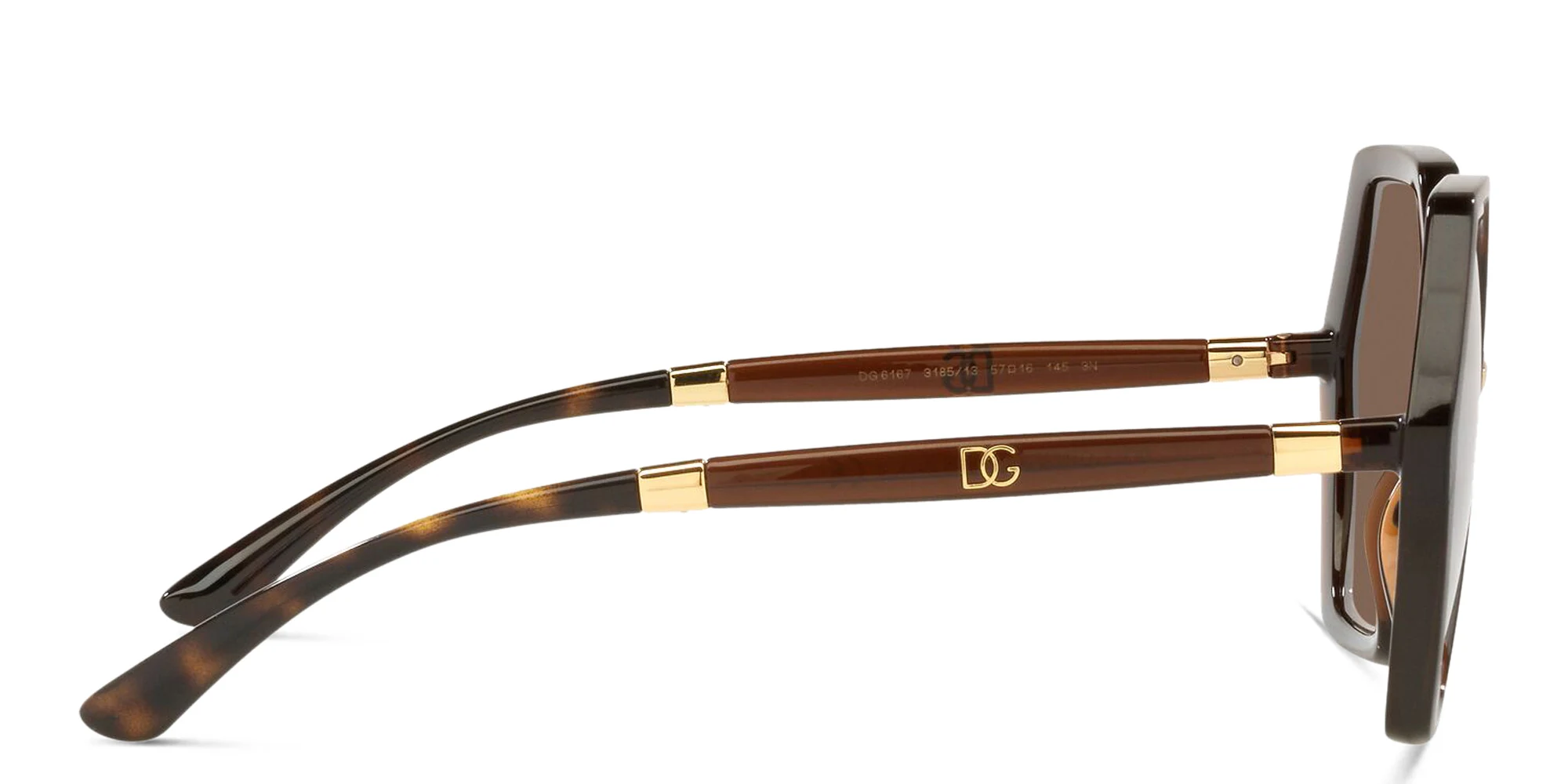 Shop Dolce & Gabbana Irregular Sunglasses in Havana online.