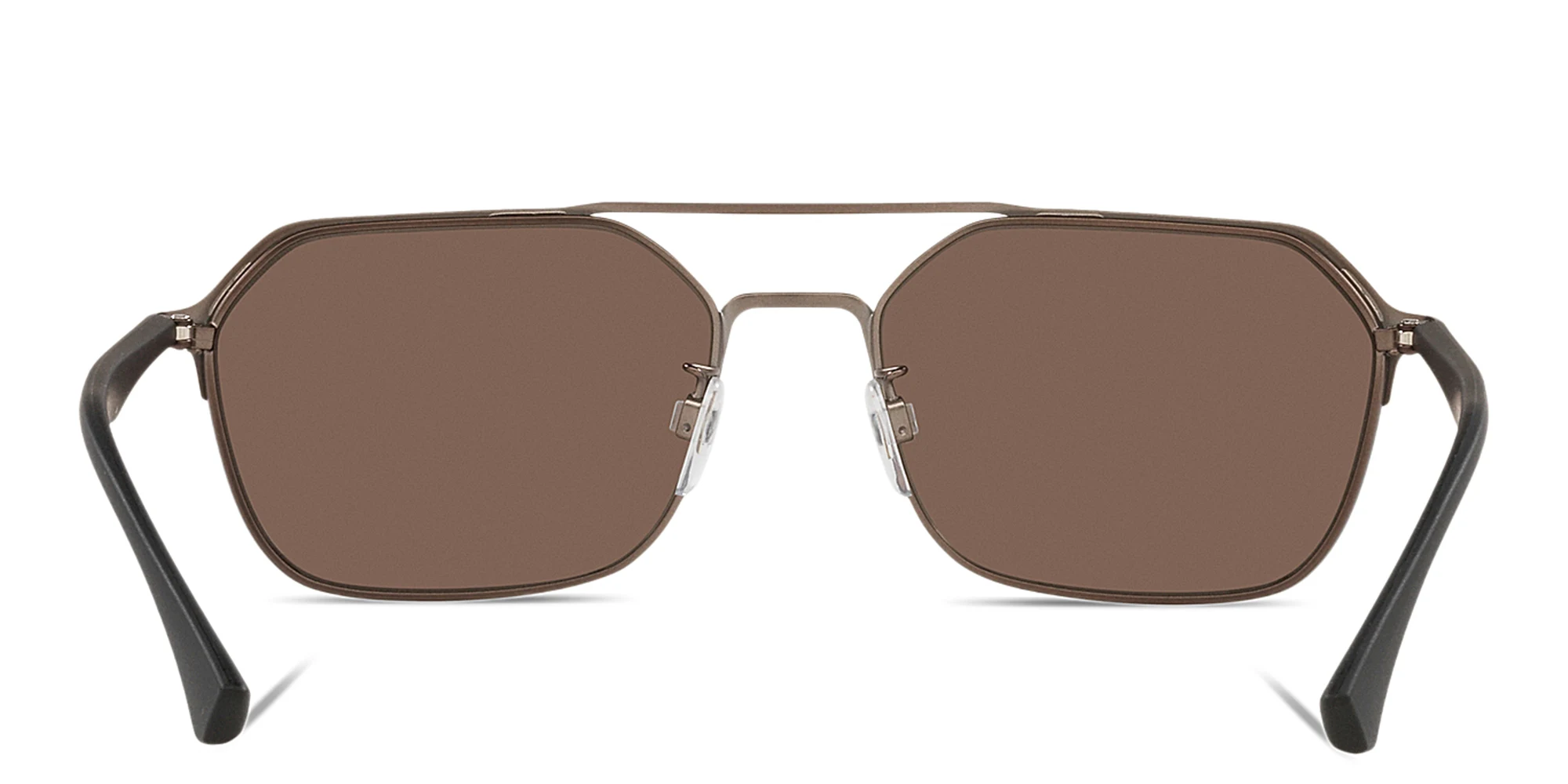 Shop Emporio Armani Irregular Sunglasses in Black online.