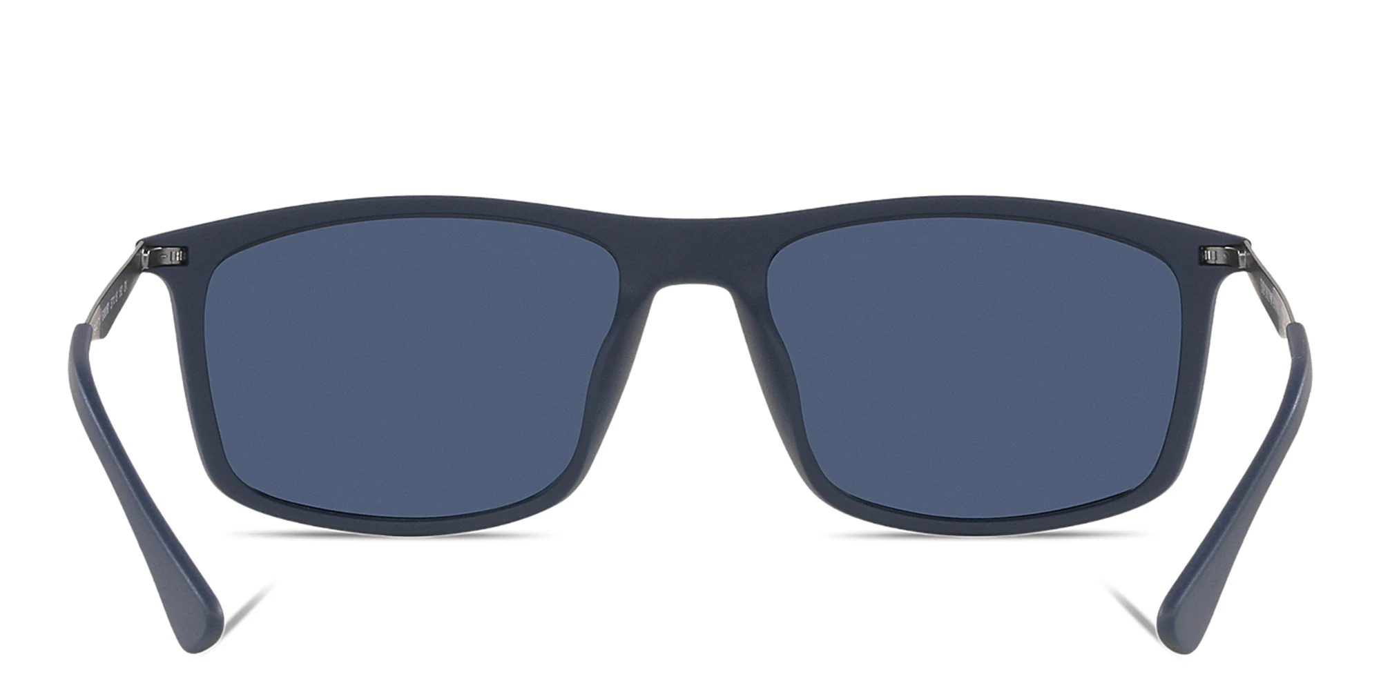 Shop Emporio Armani Rectangle Sunglasses in Matte Blue online.