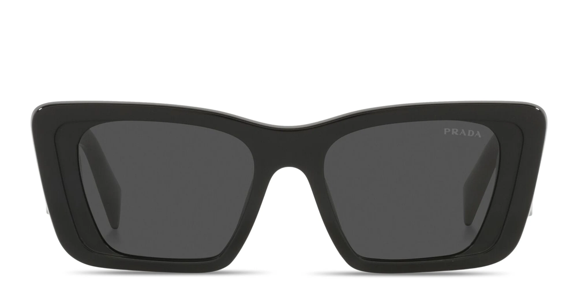 Shop PRADA Logo Signature Butterfly Sunglasses in Black online.