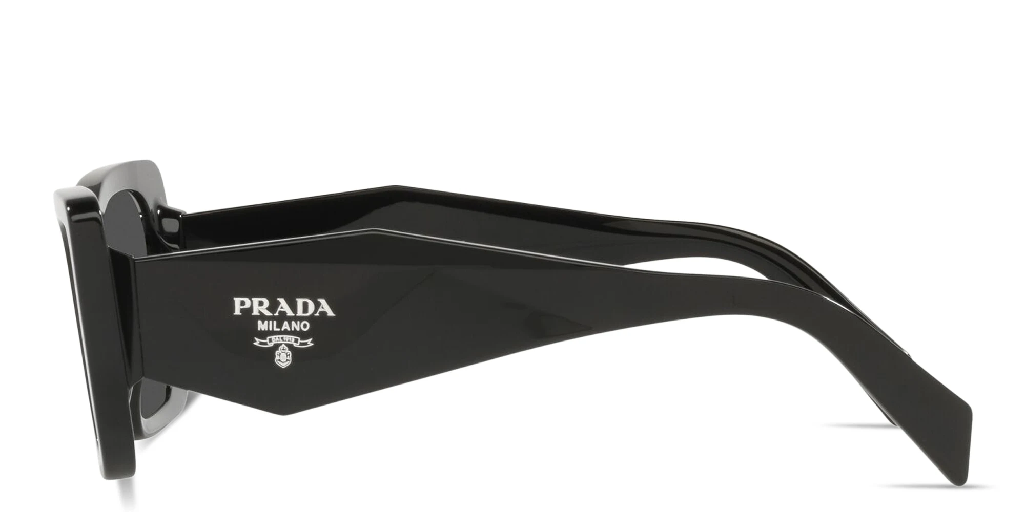 Shop PRADA Logo Signature Butterfly Sunglasses in Black online.