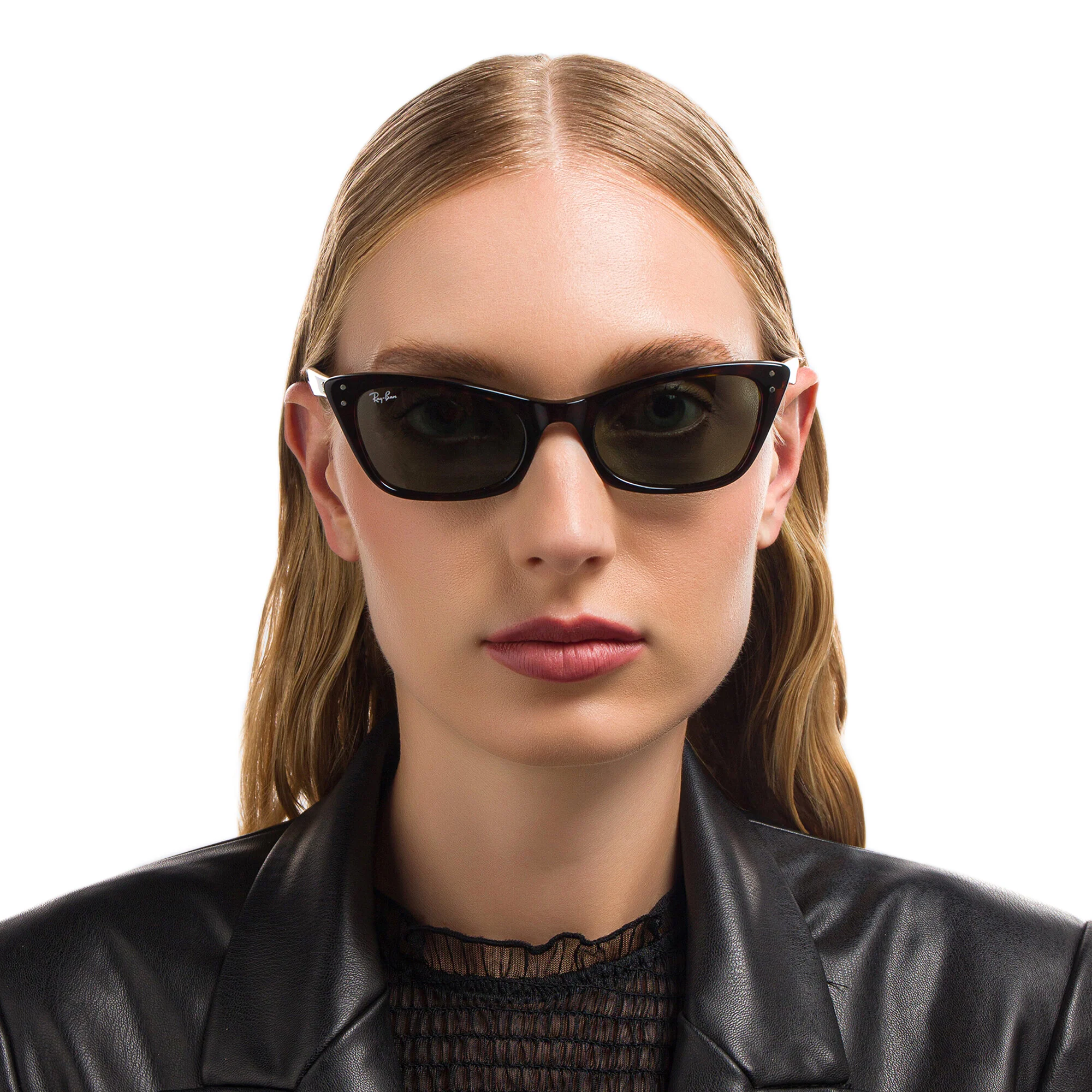 Shop Ray-Ban Lady Burbank Cat-Eye Sunglasses in Black online.