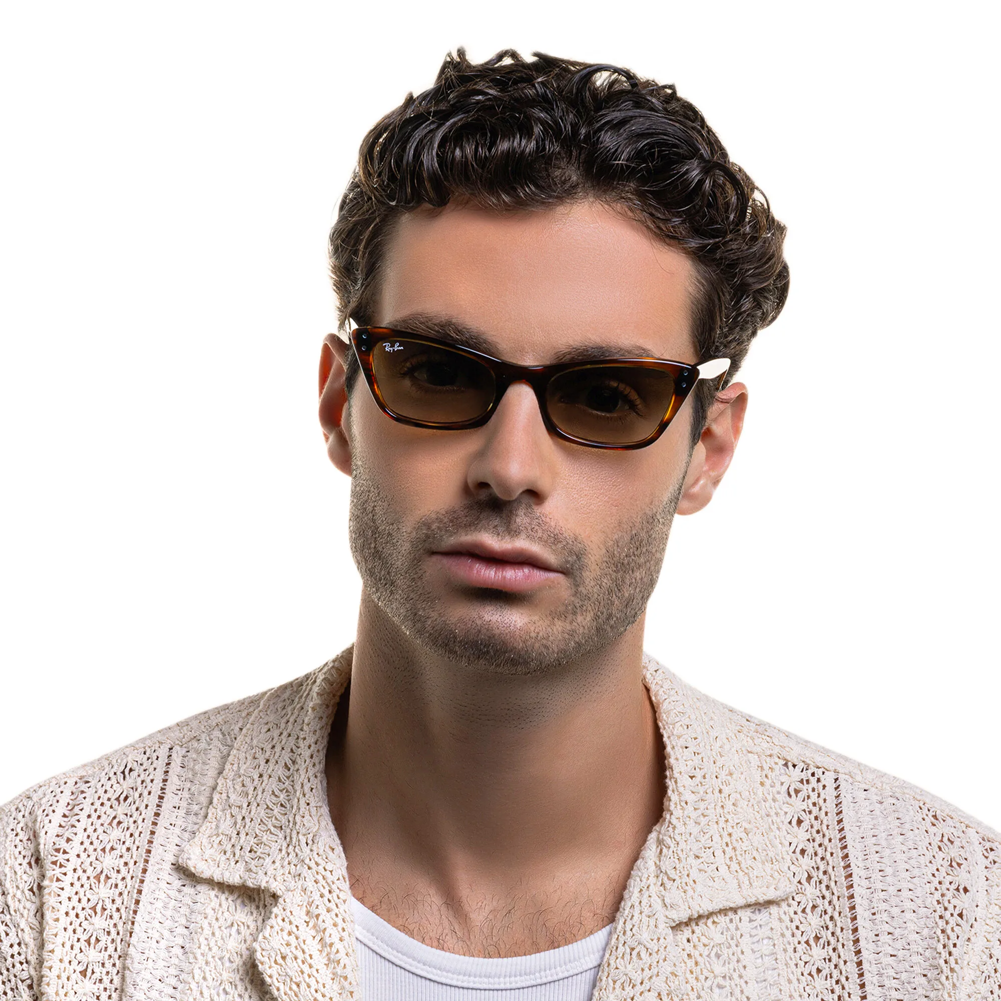 Shop Ray-Ban Cat-Eye Sunglasses in Striped Havana online.