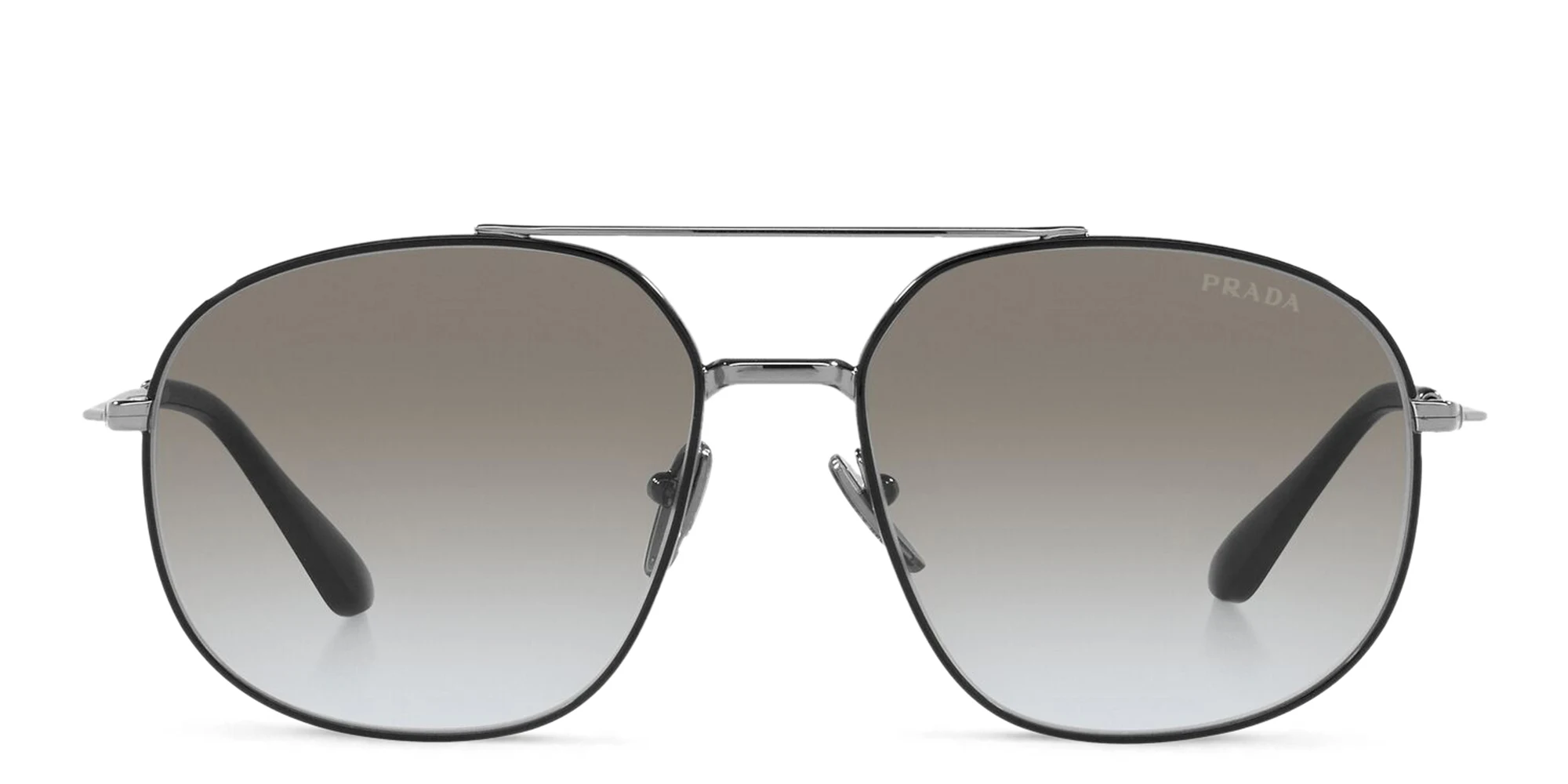 Shop PRADA Aviator Sunglasses in Black online.