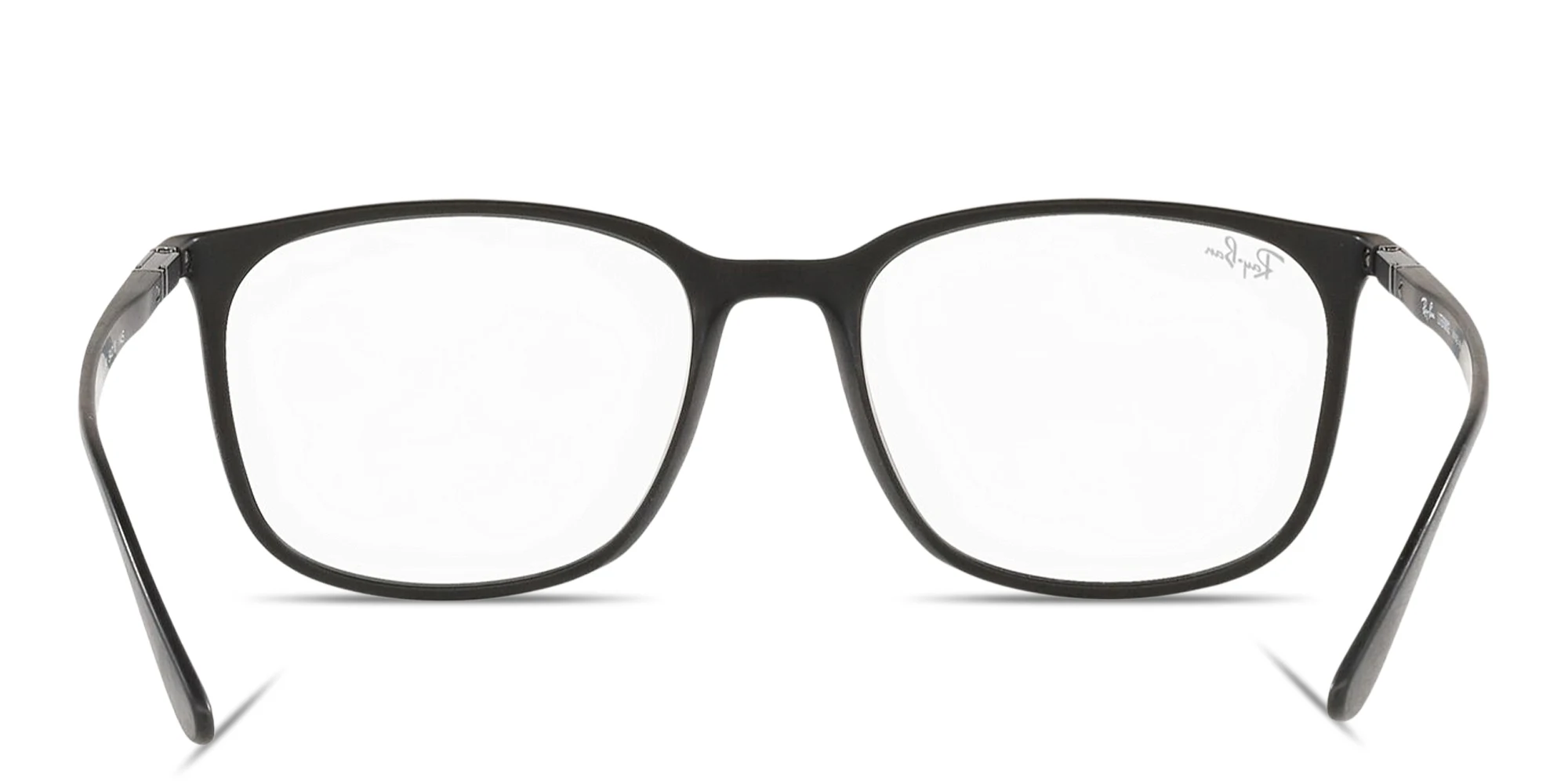 Shop Ray-Ban Optics Unisex Square Eyeglasses in Shiny Black online.