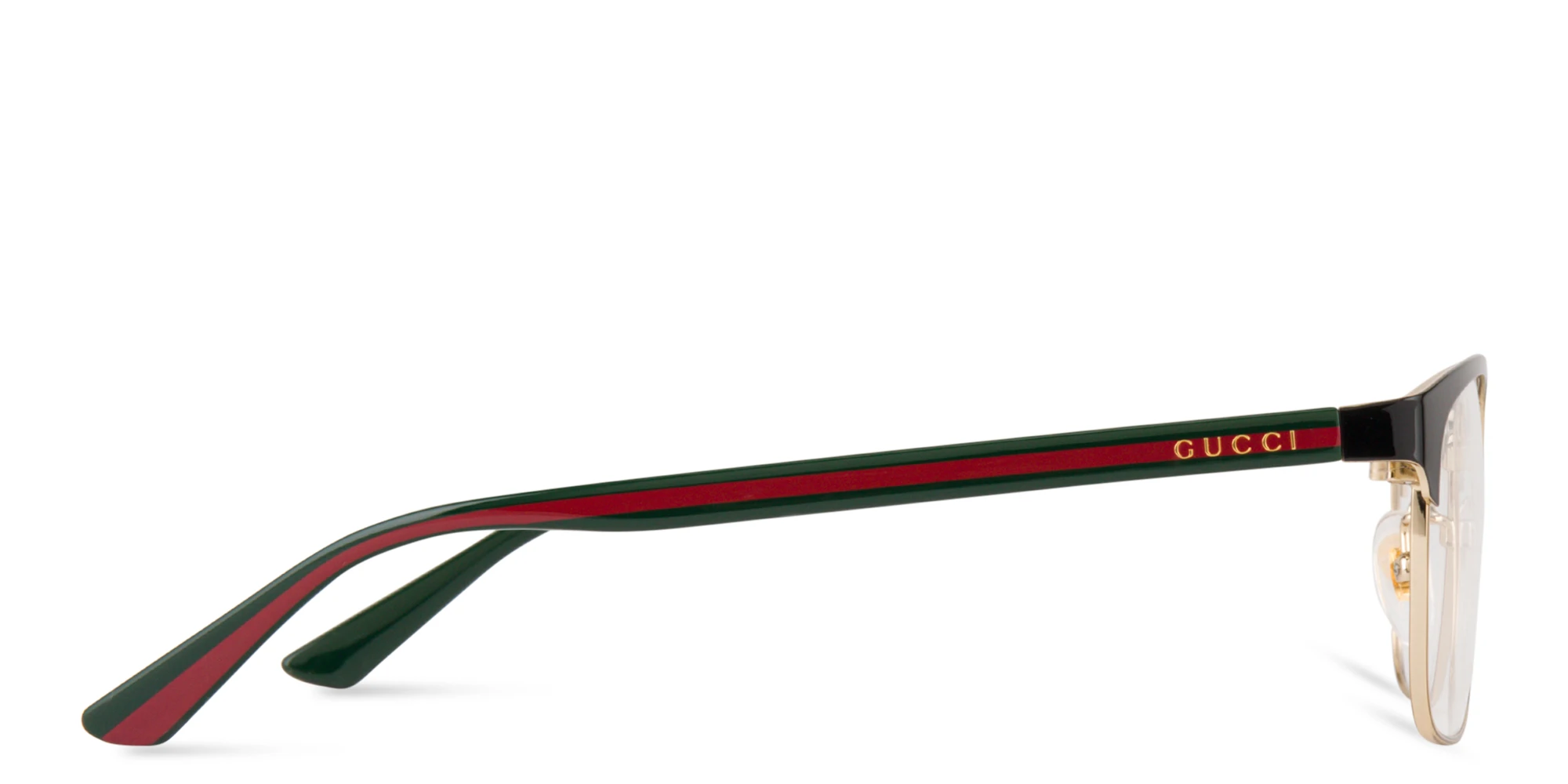 Shop GUCCI Wide Rectangle Eyeglasses in Black online.