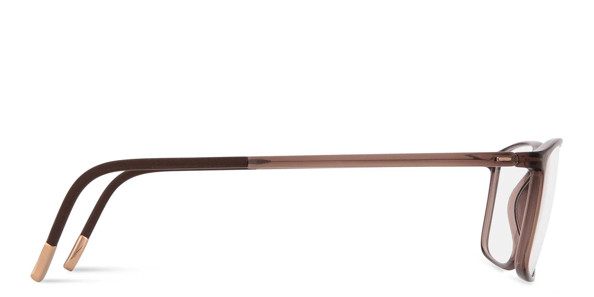 Shop Silhouette SPX Illusion Rectangle Eyeglasses in Brown online.