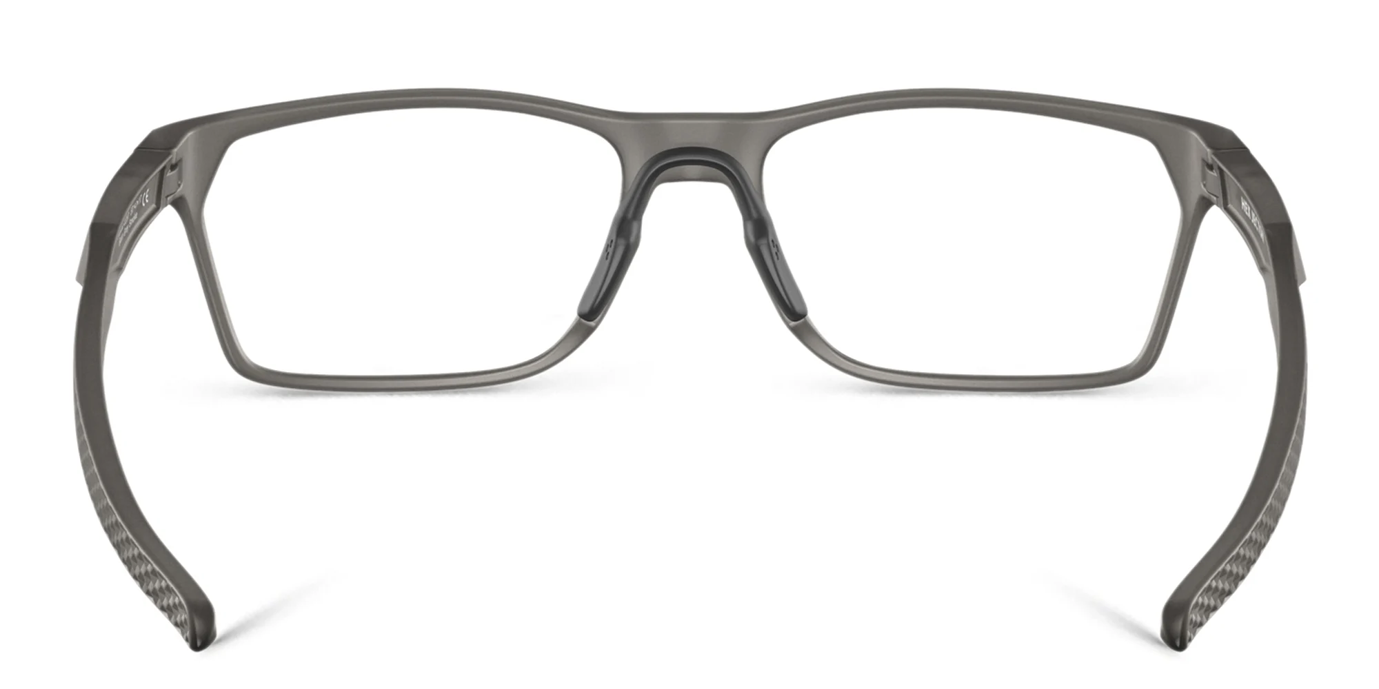 Shop Oakley Hex Jector Wide Rectangle Eyeglasses in Satin Grey Smoke online.