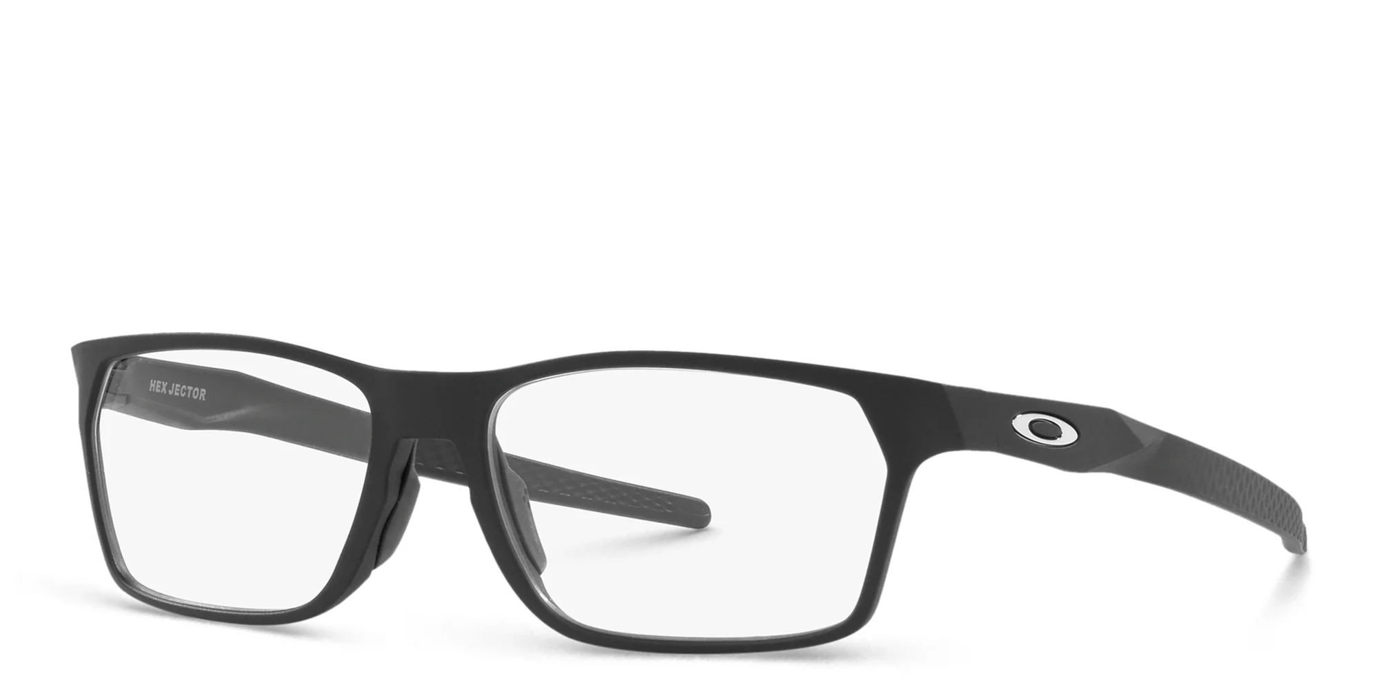 Shop Oakley Wide Rectangle Eyeglasses in Satin Black online.