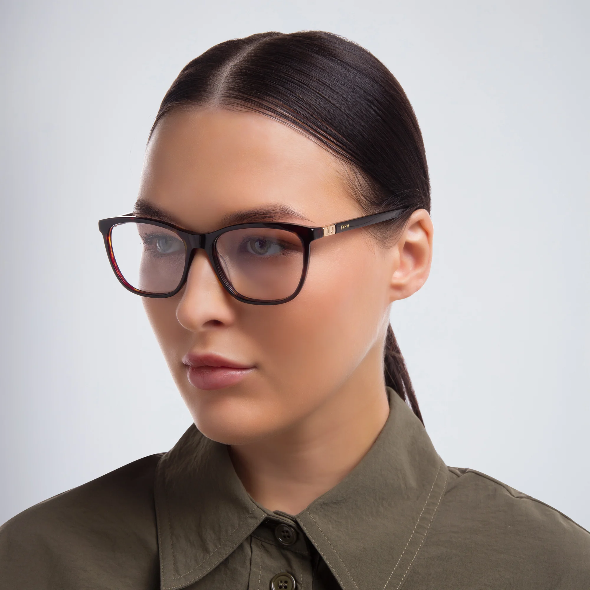 Shop PRADA Wide Cat Eye Eyeglasses in Pale Gold online.