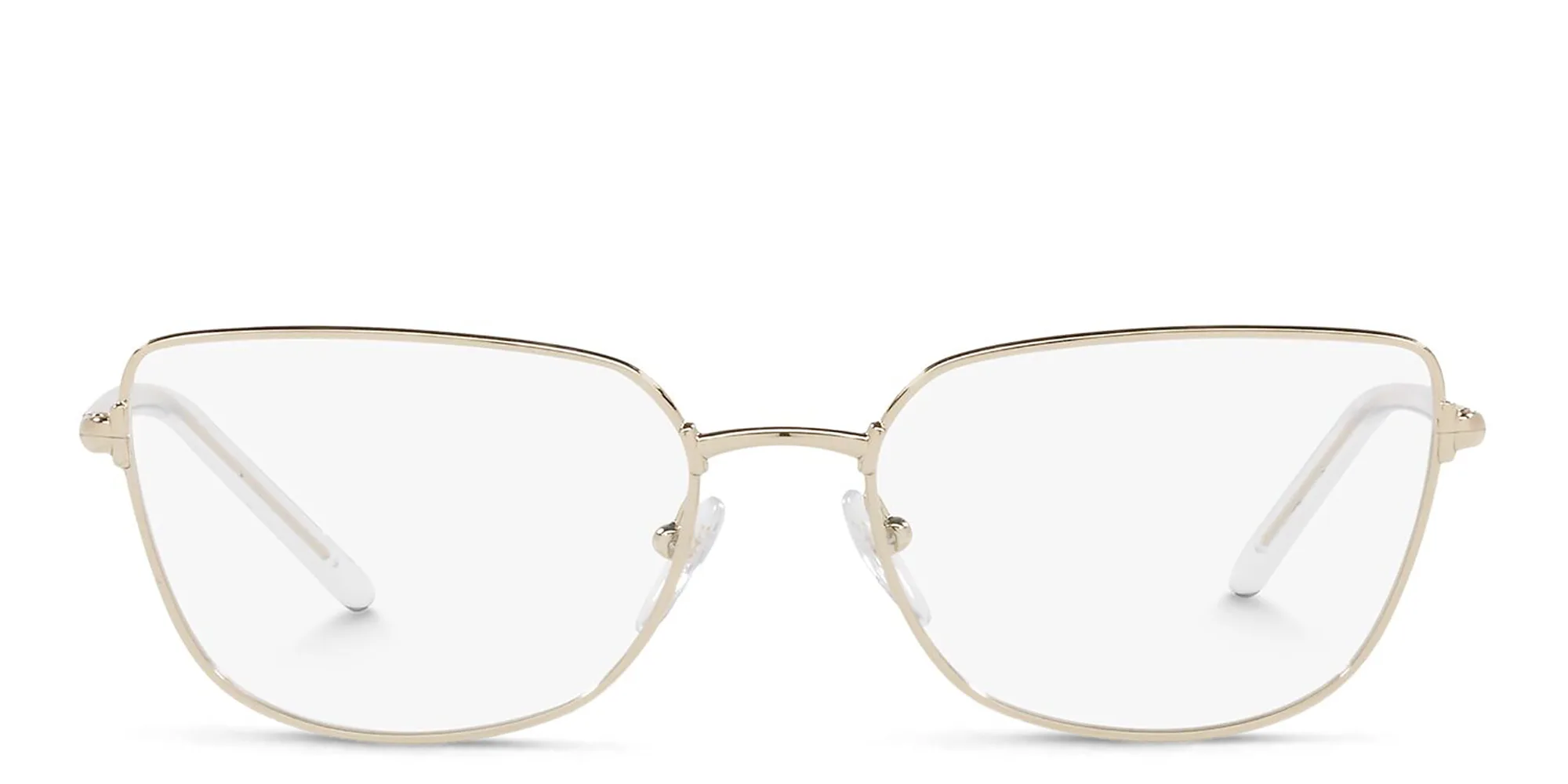 Shop PRADA Wide Cat Eye Eyeglasses in Pale Gold online.