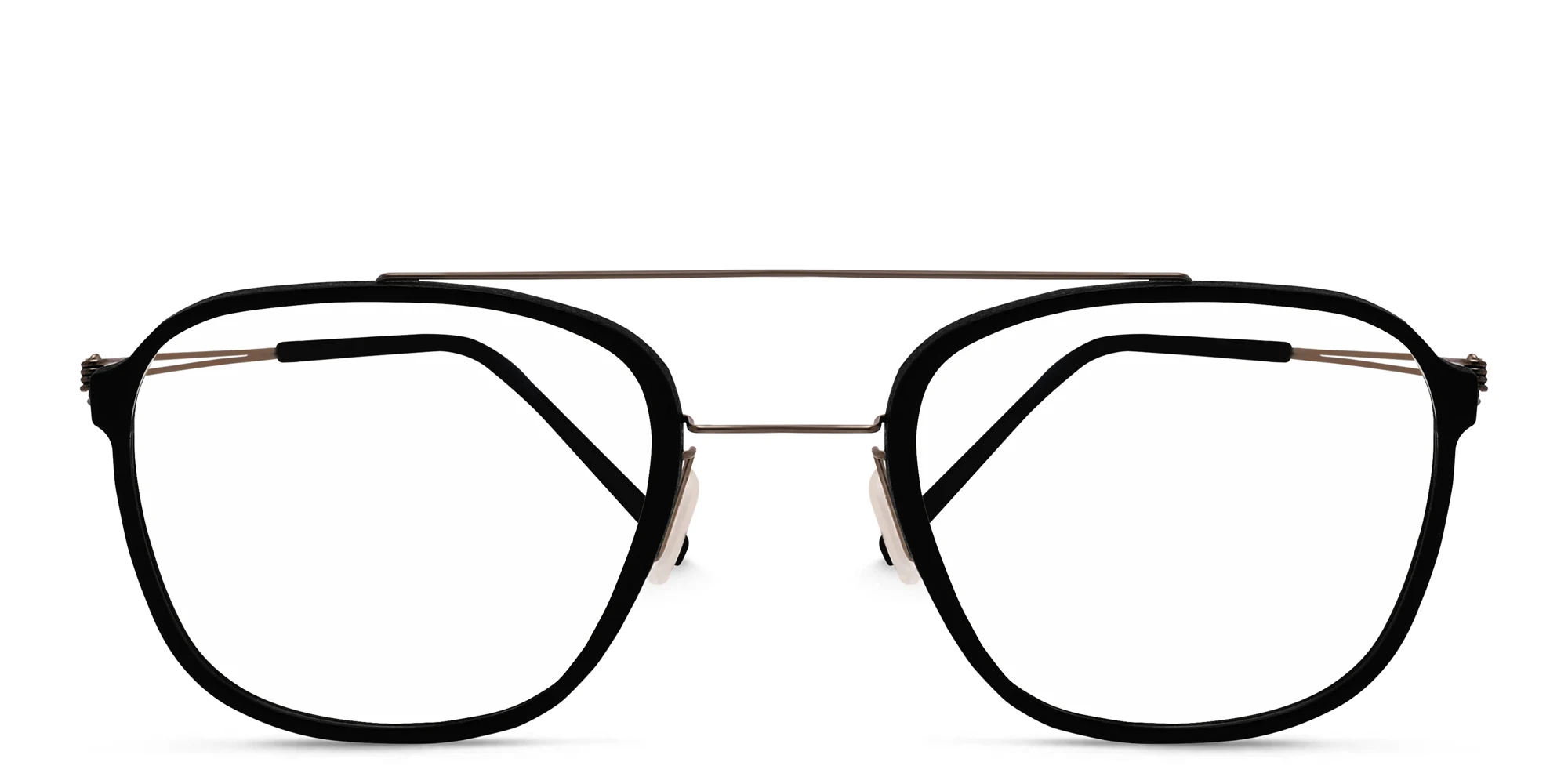 Shop MONOGRAM Unisex Square Eyeglasses in Black & Silver online.