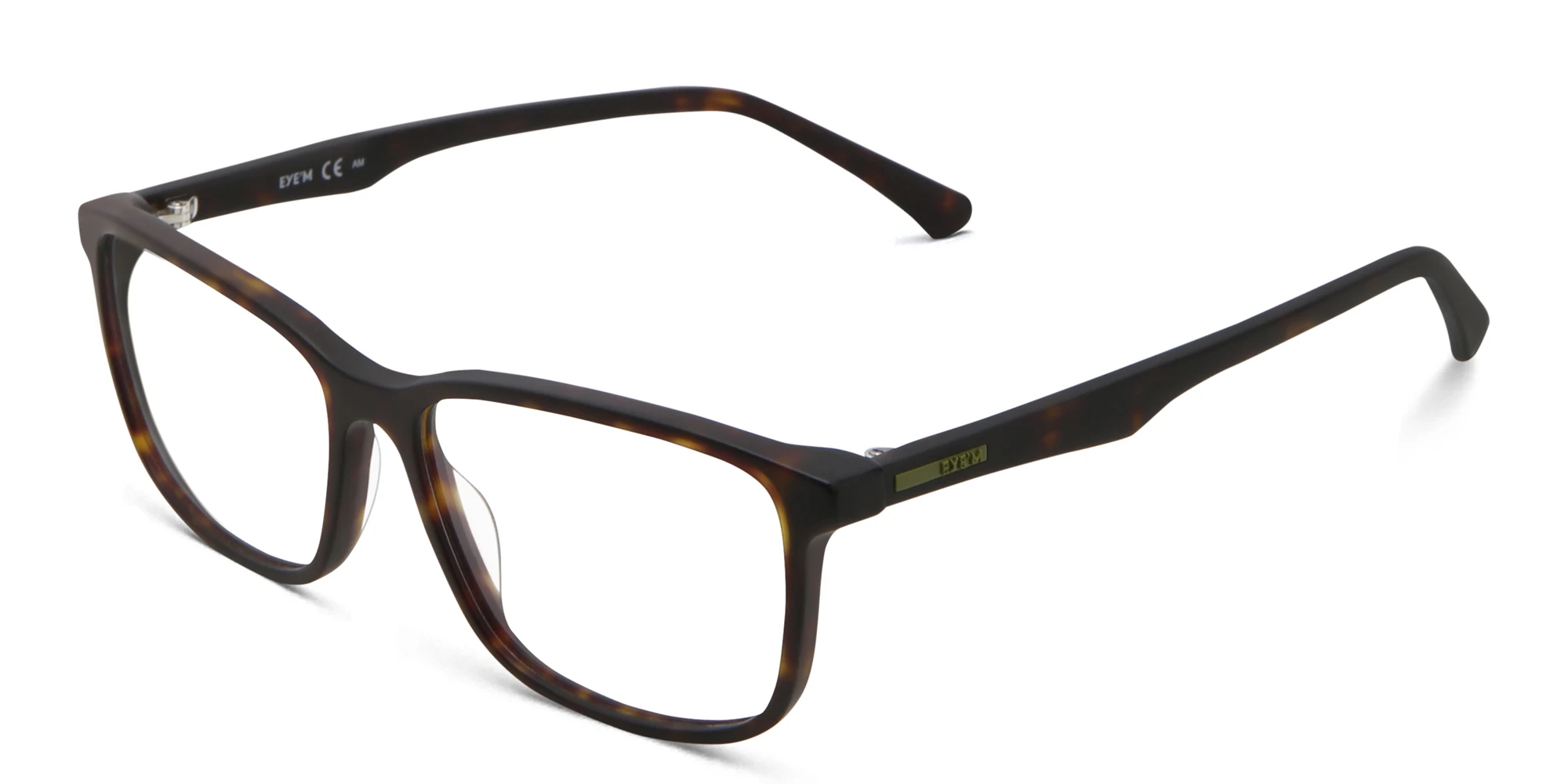 Shop EYE'M Wide Rectangle Eyeglasses in Havana online.