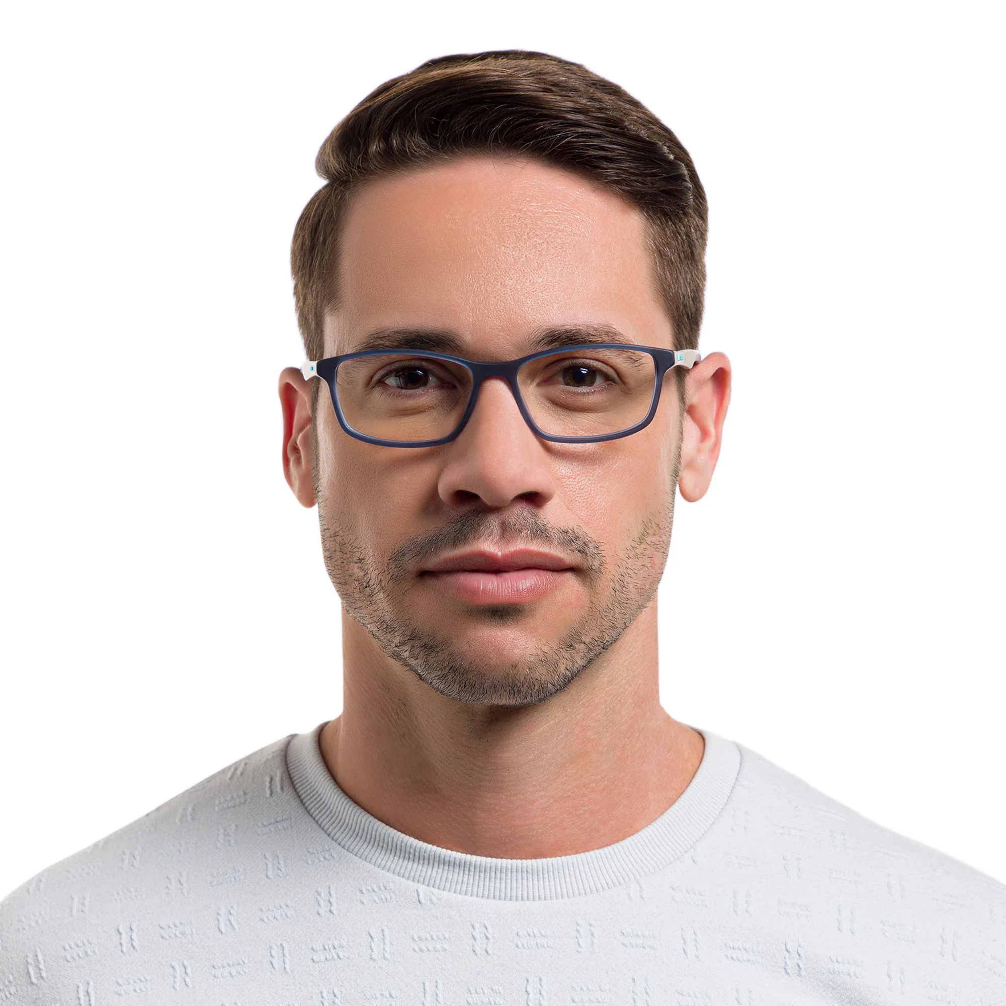 Shop EYE'M Rectangle Eyeglasses in Blue online.