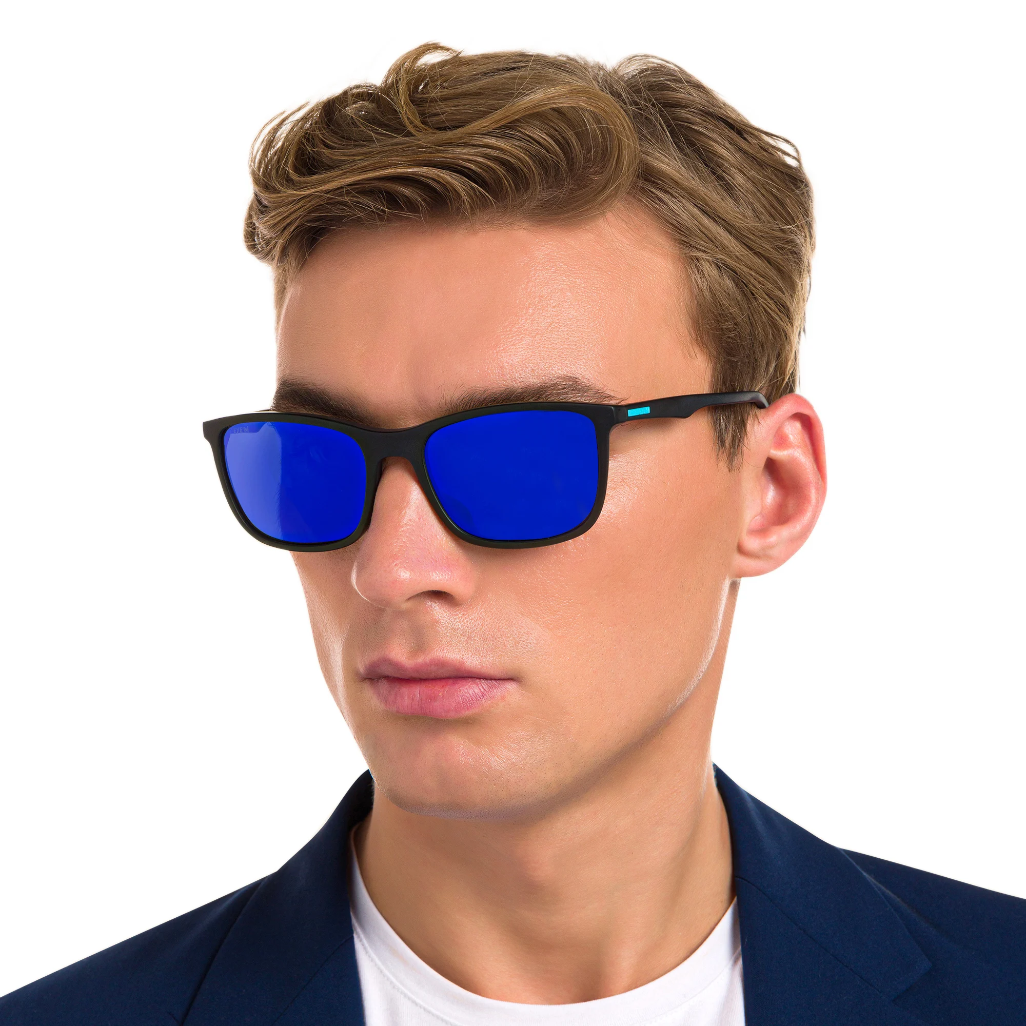 Shop EYE'M Rectangle Sunglasses in Black online.