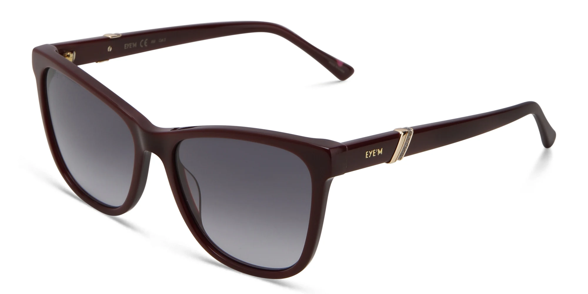 Shop EYE'M Square Sunglasses in Red online.