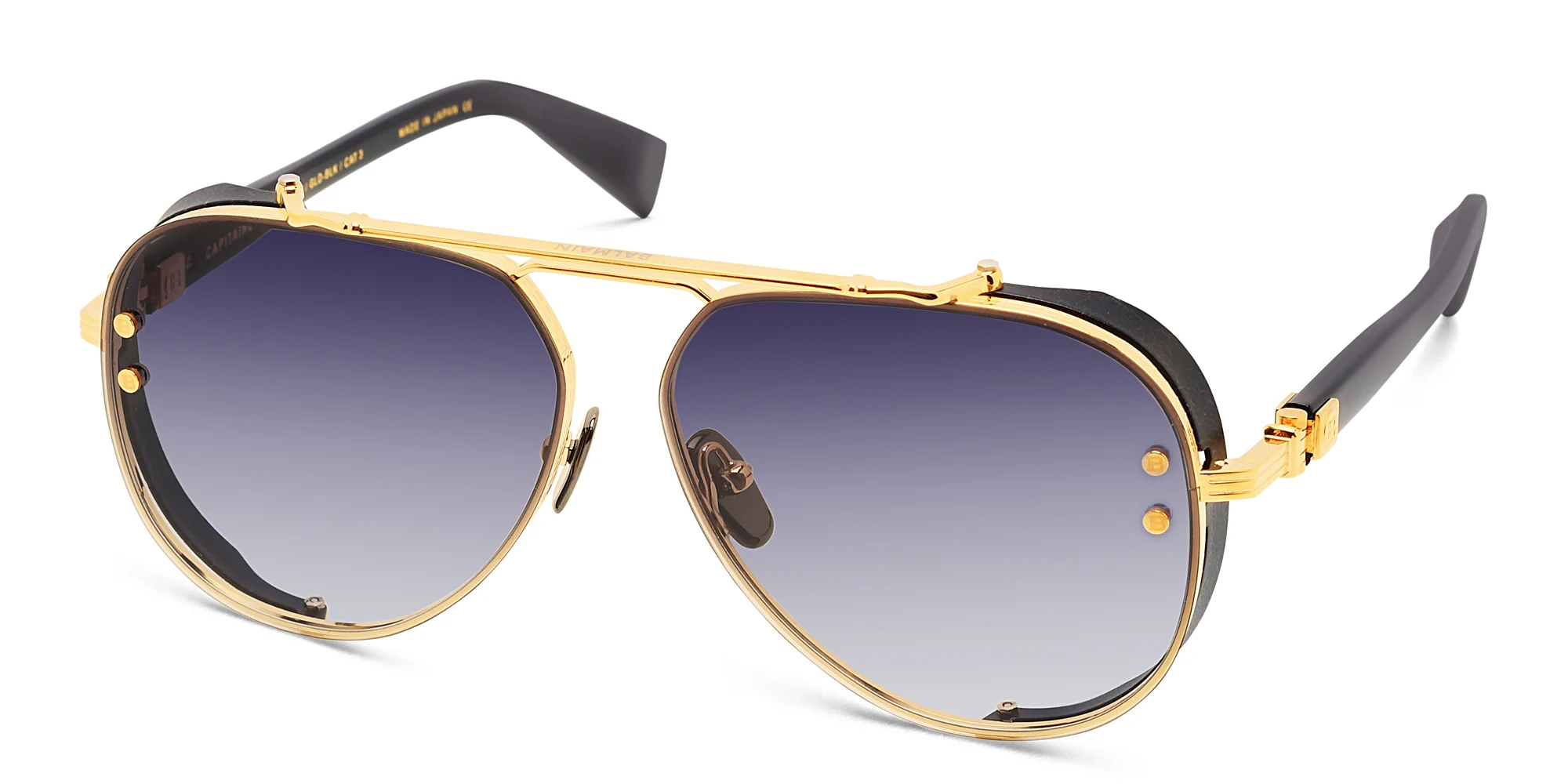 Shop BALMAIN Captaine Unisex Aviator Sunglasses in Gold online.