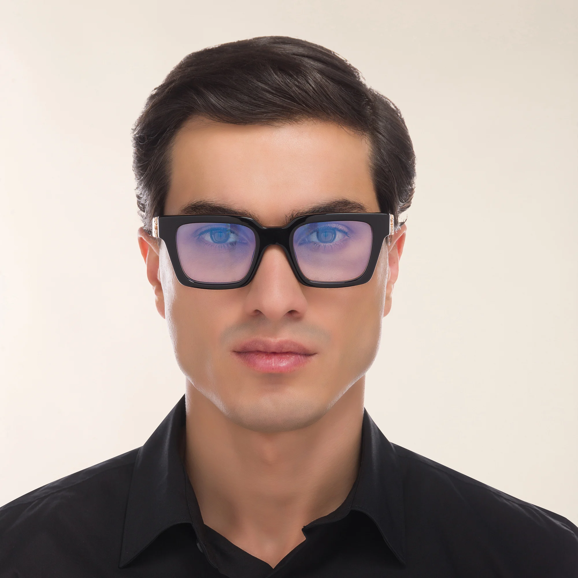 Shop OFF WHITE Style 21 Unisex Square Eyeglasses in Black online.