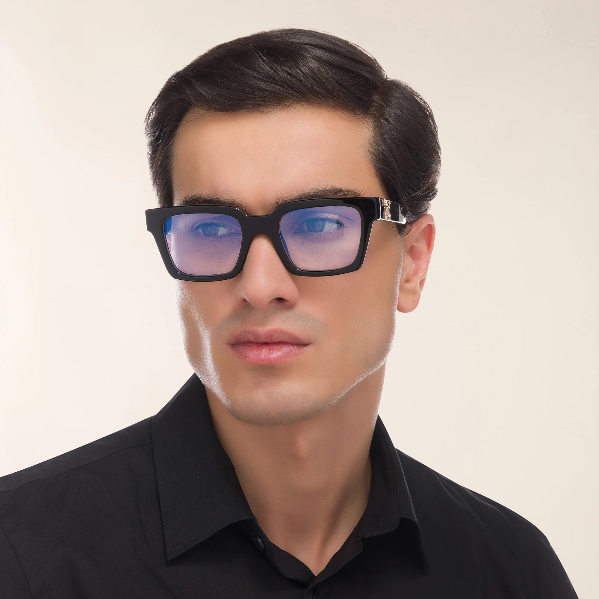 Shop OFF WHITE Style 21 Unisex Square Eyeglasses in Black online.