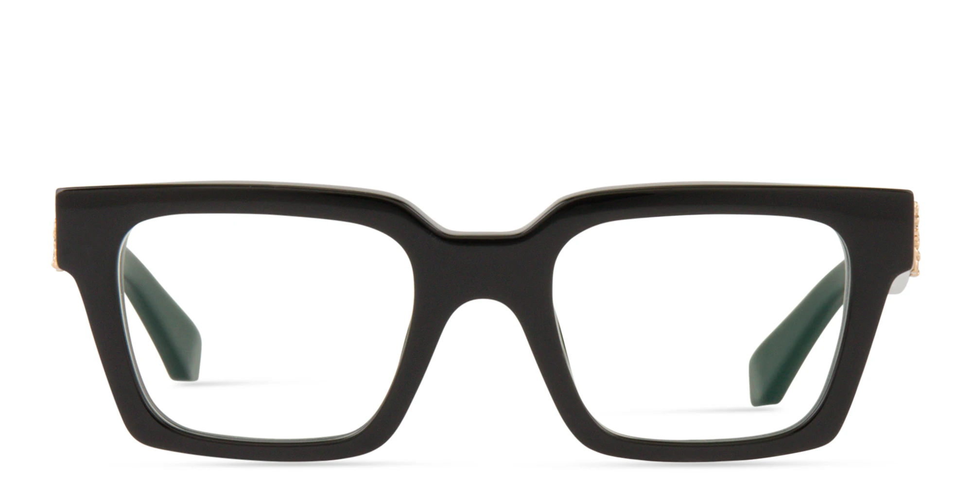 Shop OFF WHITE Style 21 Unisex Square Eyeglasses in Black online.
