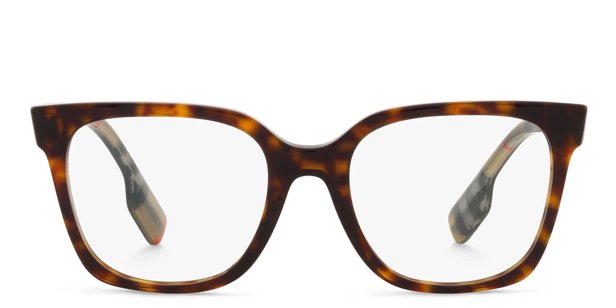 Shop BURBERRY Square Eyeglasses in Dark Havana online.