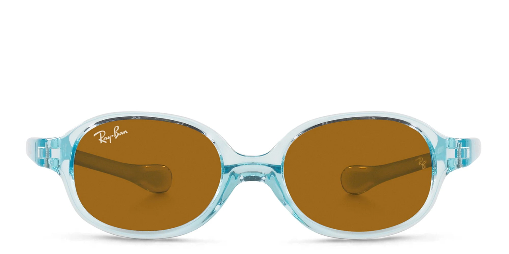 Shop Ray-Ban Junior Kids Oval Sunglasses in Transparent Light Blue online.