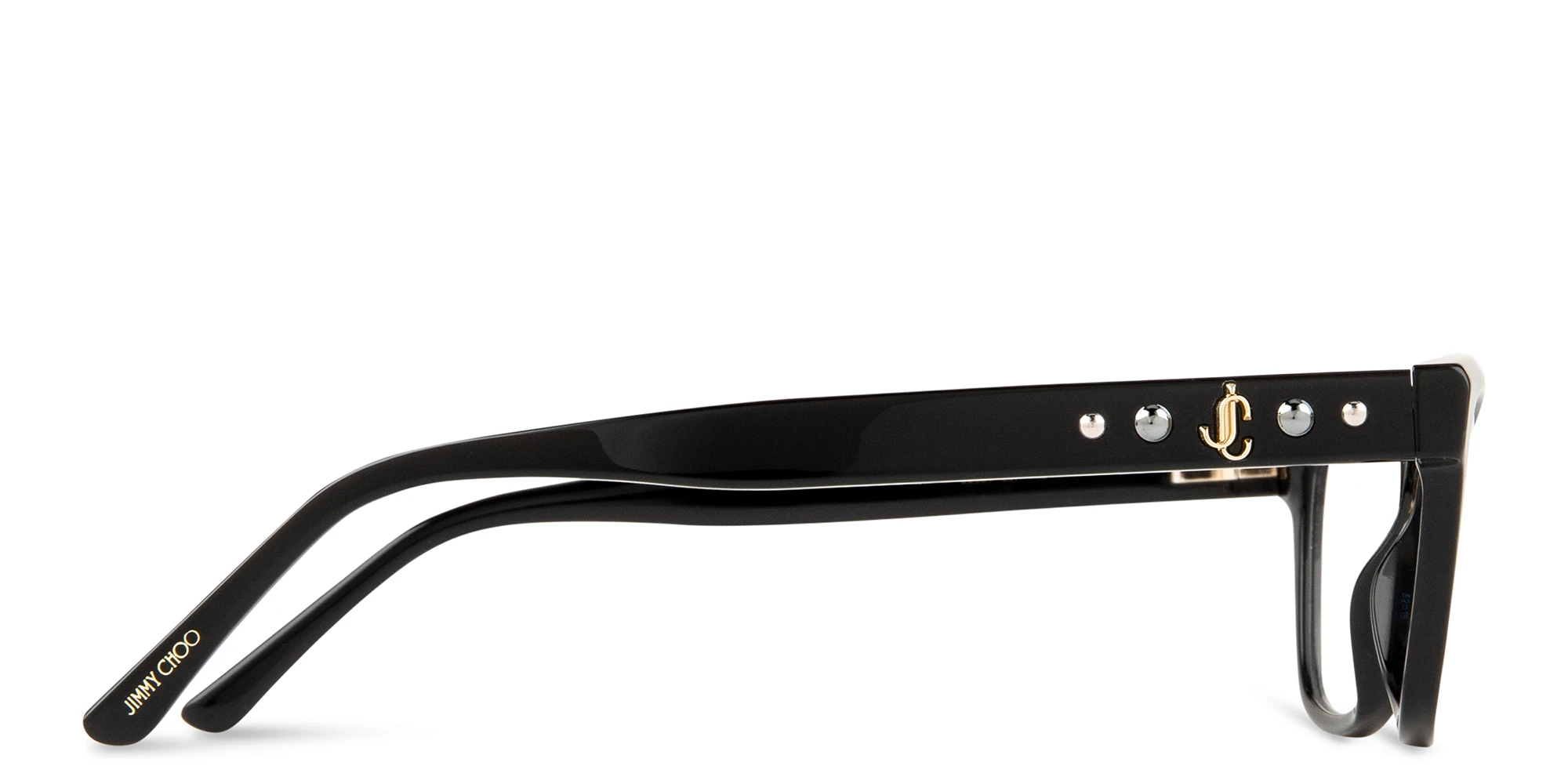 Shop JIMMY CHOO Rectangle Eyeglasses in Black online.