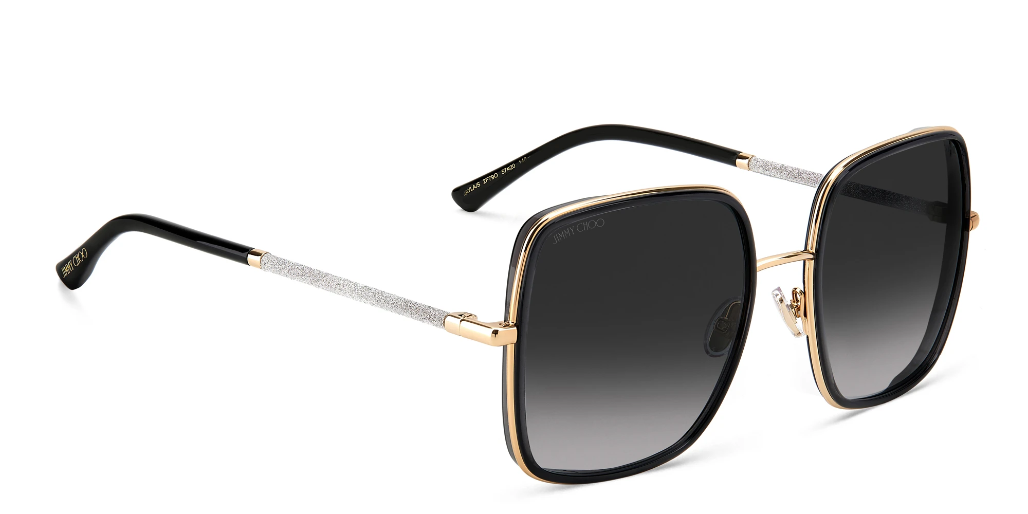 Shop JIMMY CHOO Jayla/S Square Sunglasses in Gold Grey online.