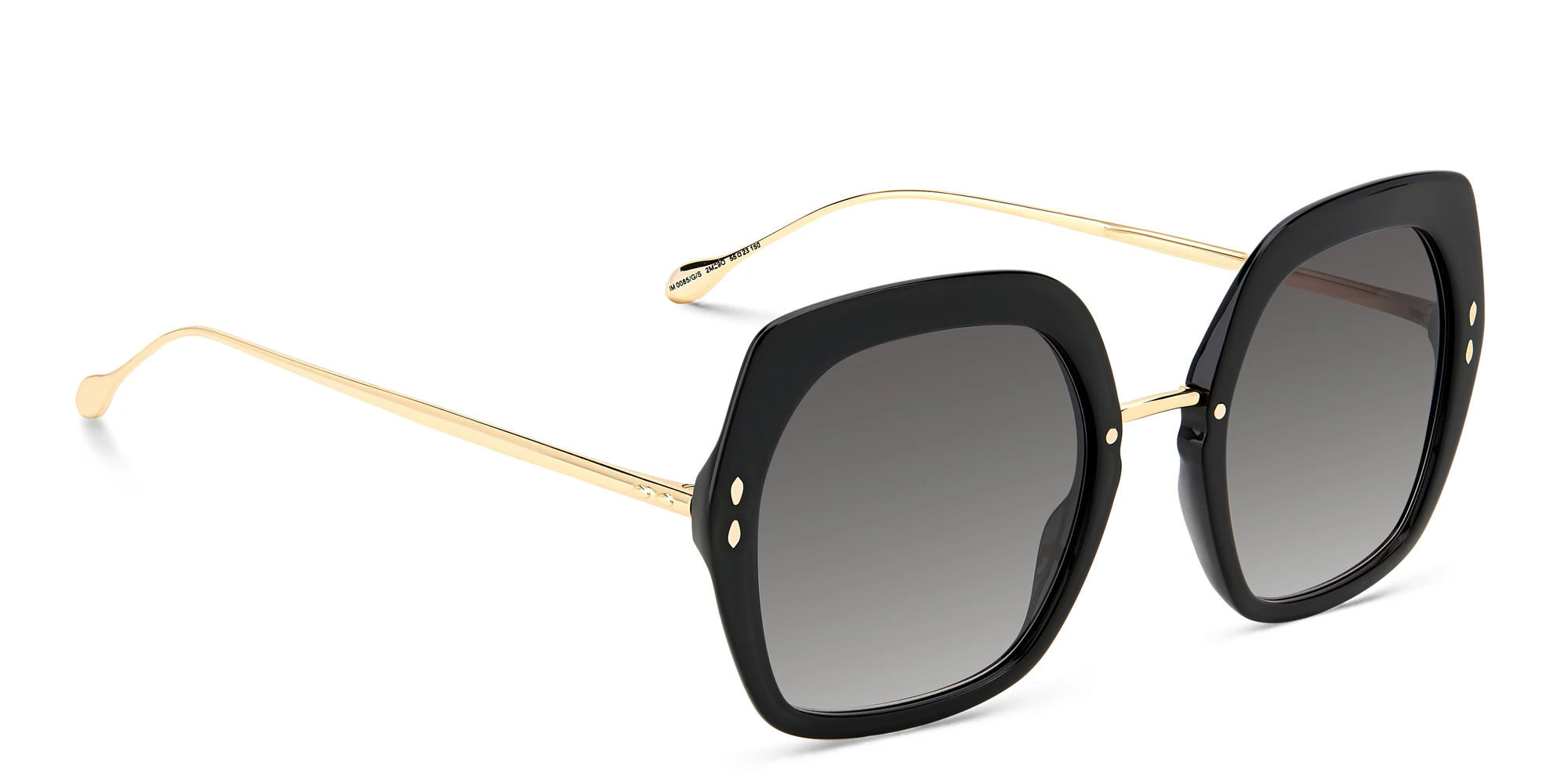 Shop ISABEL MARANT Square Sunglasses in Black Gold online.