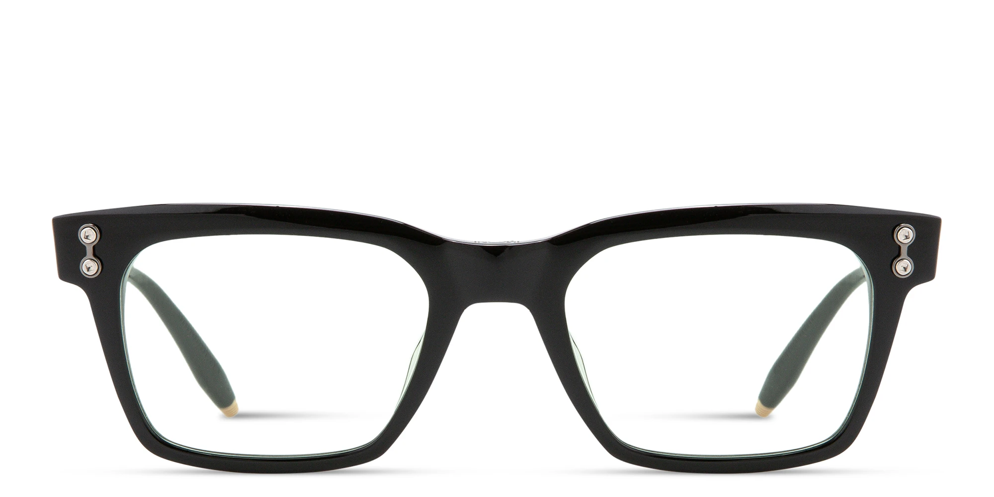 Shop AKONI Kepler Unisex Rectangle Eyeglasses in Black online.