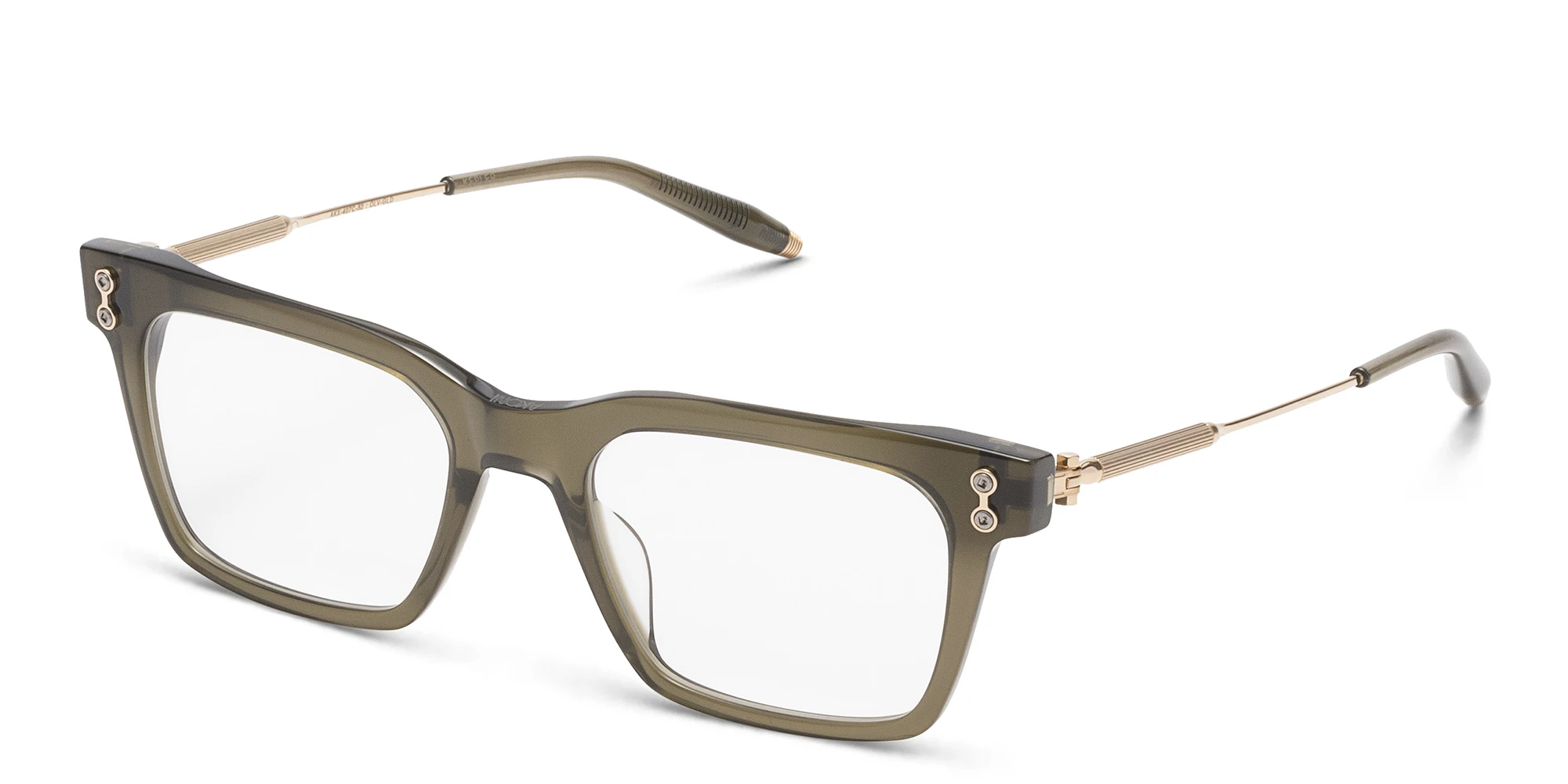 Shop AKONI Kepler Unisex Rectangle Eyeglasses in Gold online.