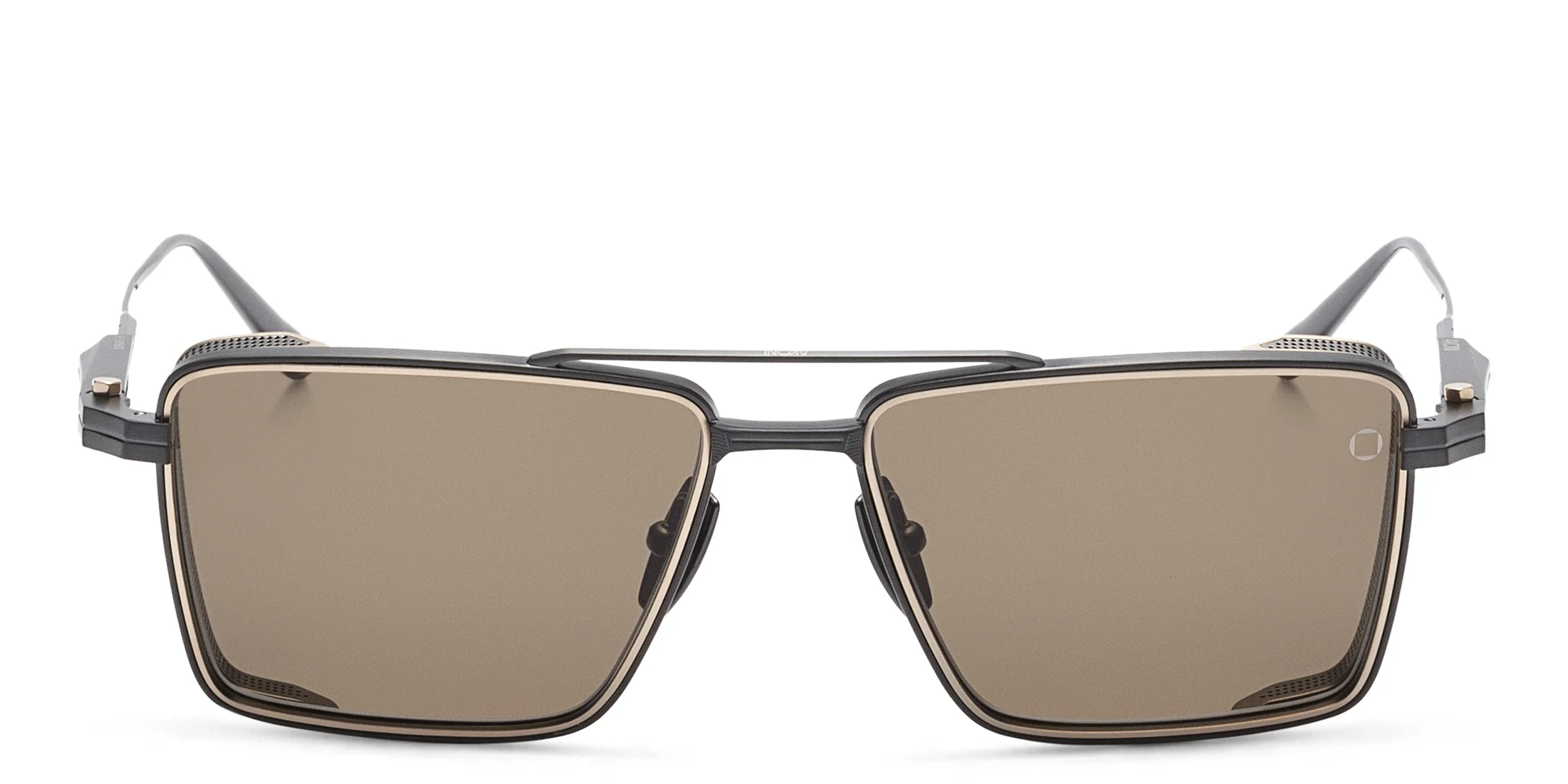 Shop AKONI Sprint-A Unisex Square Sunglasses in Gold online.