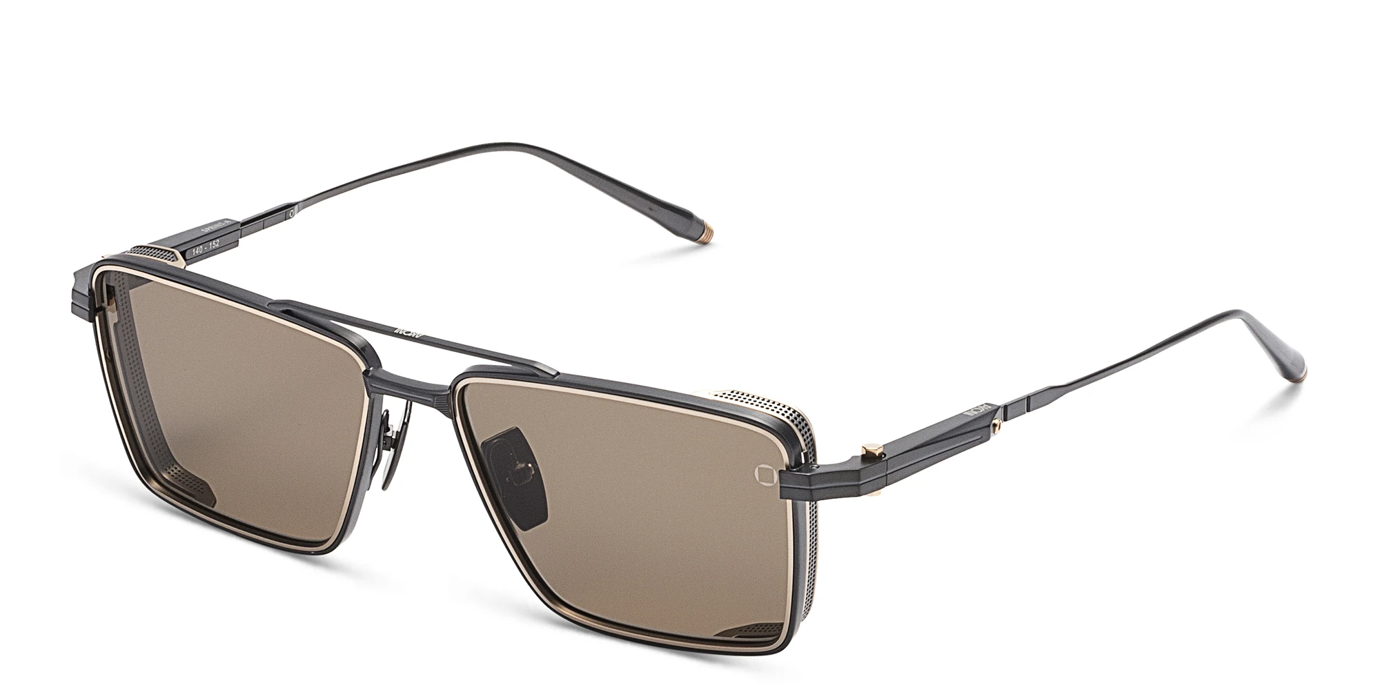 Shop AKONI Sprint-A Unisex Square Sunglasses in Gold online.