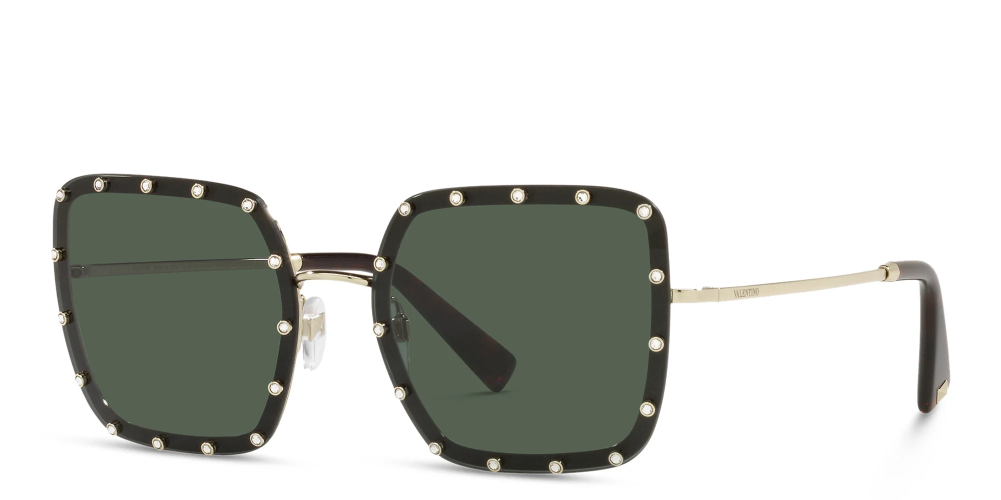 Shop VALENTINO Oversized Square Sunglasses in Black online.
