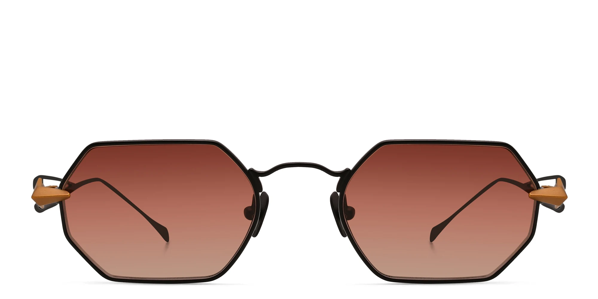 Shop SPILTMILK Hermes Unisex Irregular Sunglasses in Black online.