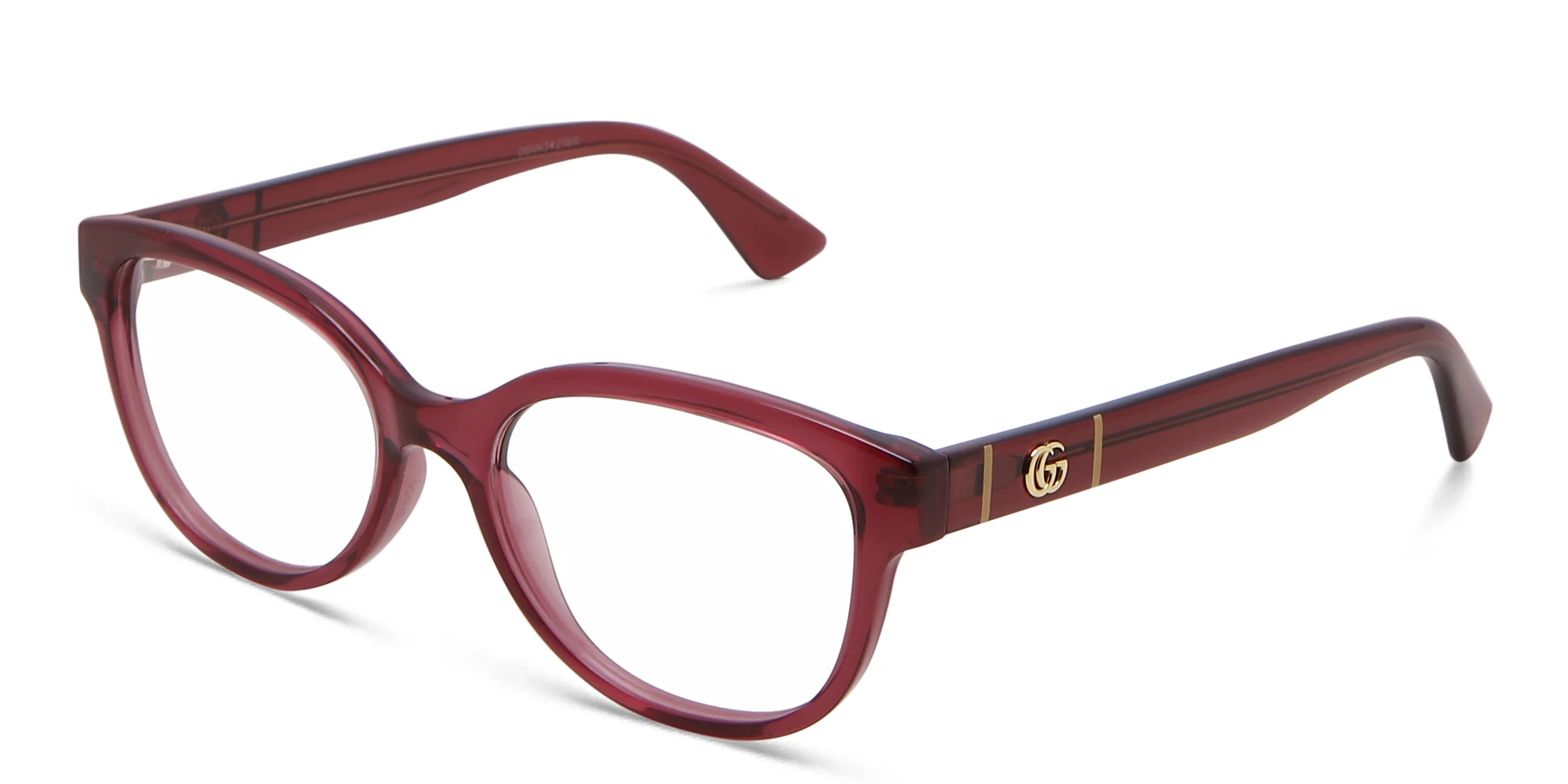 Shop GUCCI Square Eyeglasses in Red online.