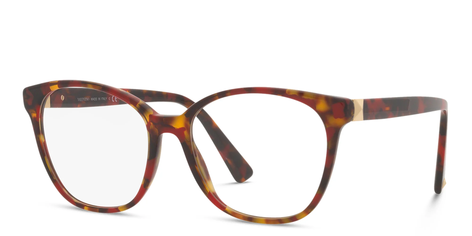 Shop VALENTINO Square Eyeglasses in Brown online.