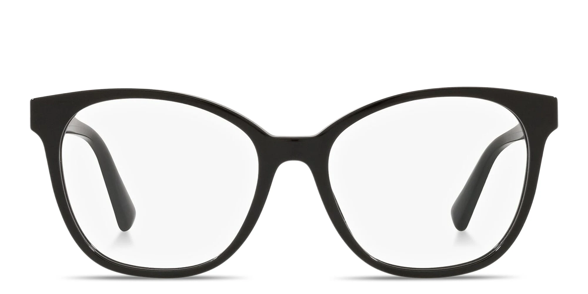 Shop VALENTINO Stud Square Eyeglasses in Shiny Black online.