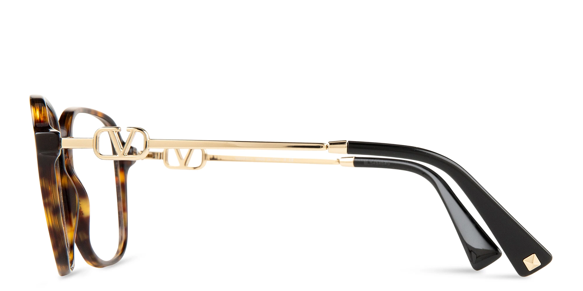 Shop VALENTINO V Logo Square Eyeglasses in Havana online.