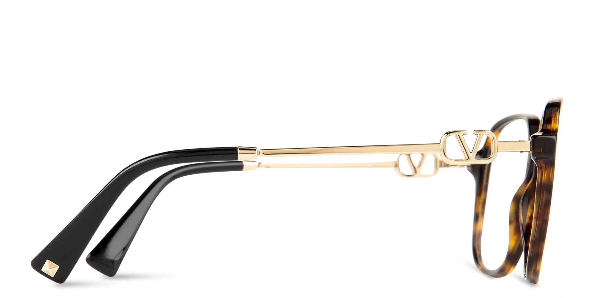 Shop VALENTINO V Logo Square Eyeglasses in Havana online.