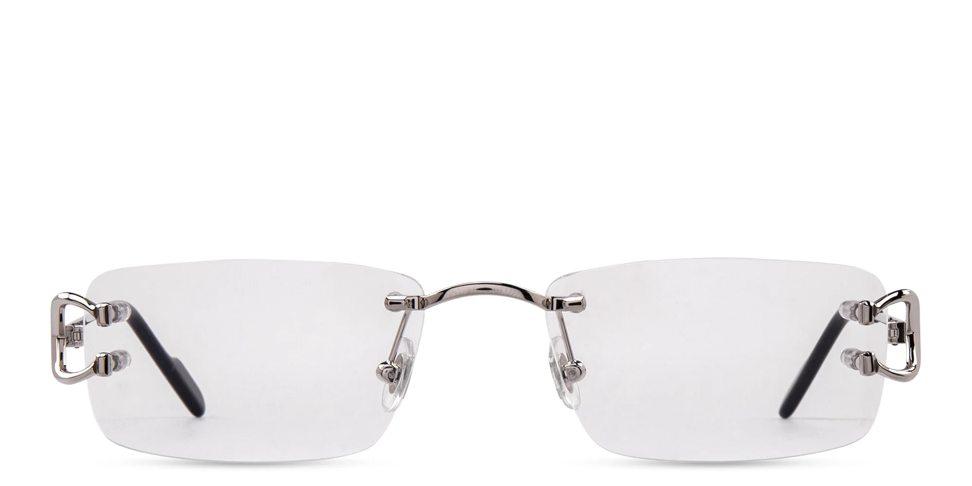 Shop Cartier Signature 'C'de Cartier Rimless Eyeglasses in Silver online.