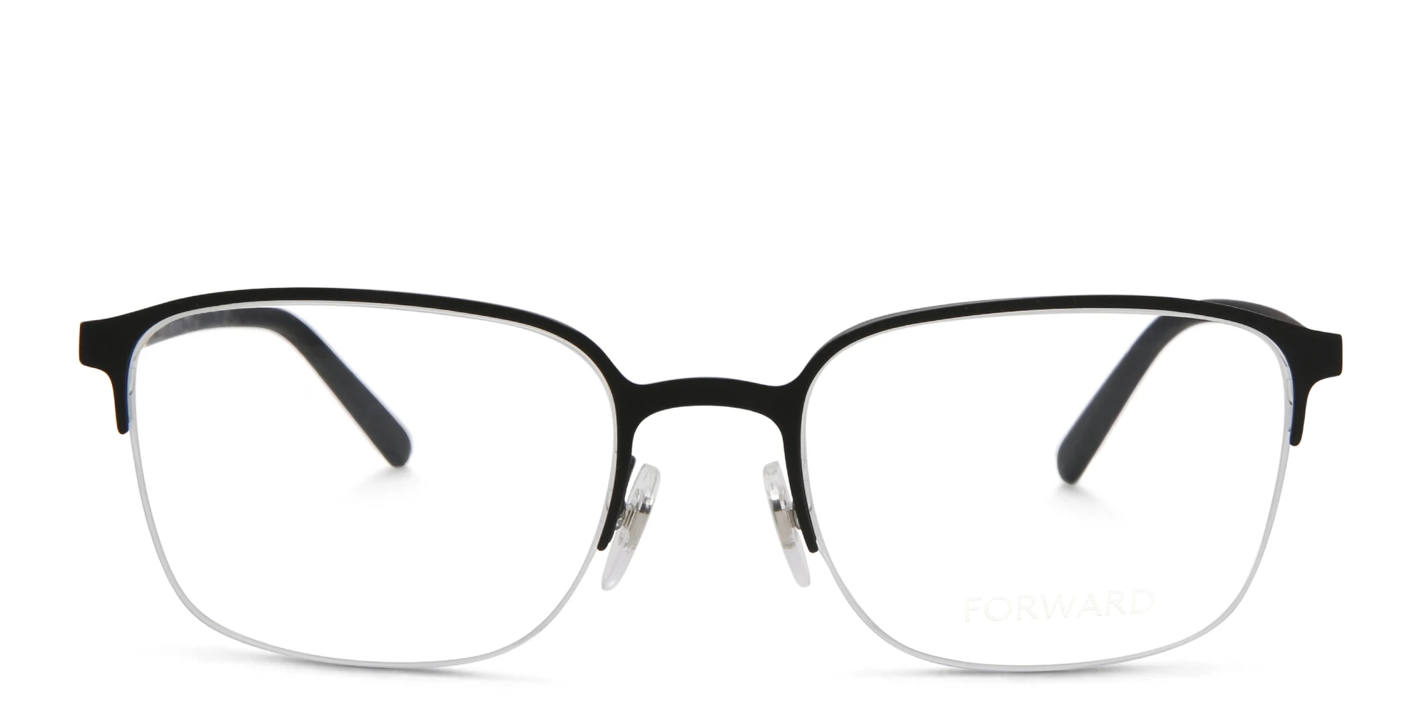 Shop EYE'M Half Rim Rectangle Eyeglasses in Black & Gunmetal online.