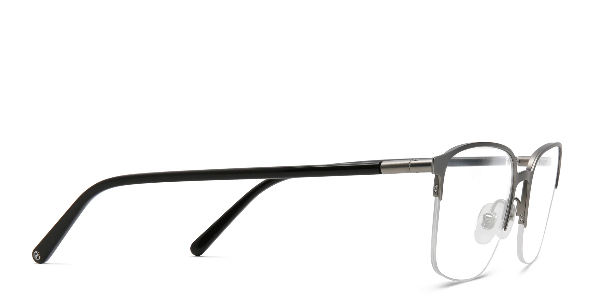 Shop EYE'M Half Rim Rectangle Eyeglasses in Gunmetal online.