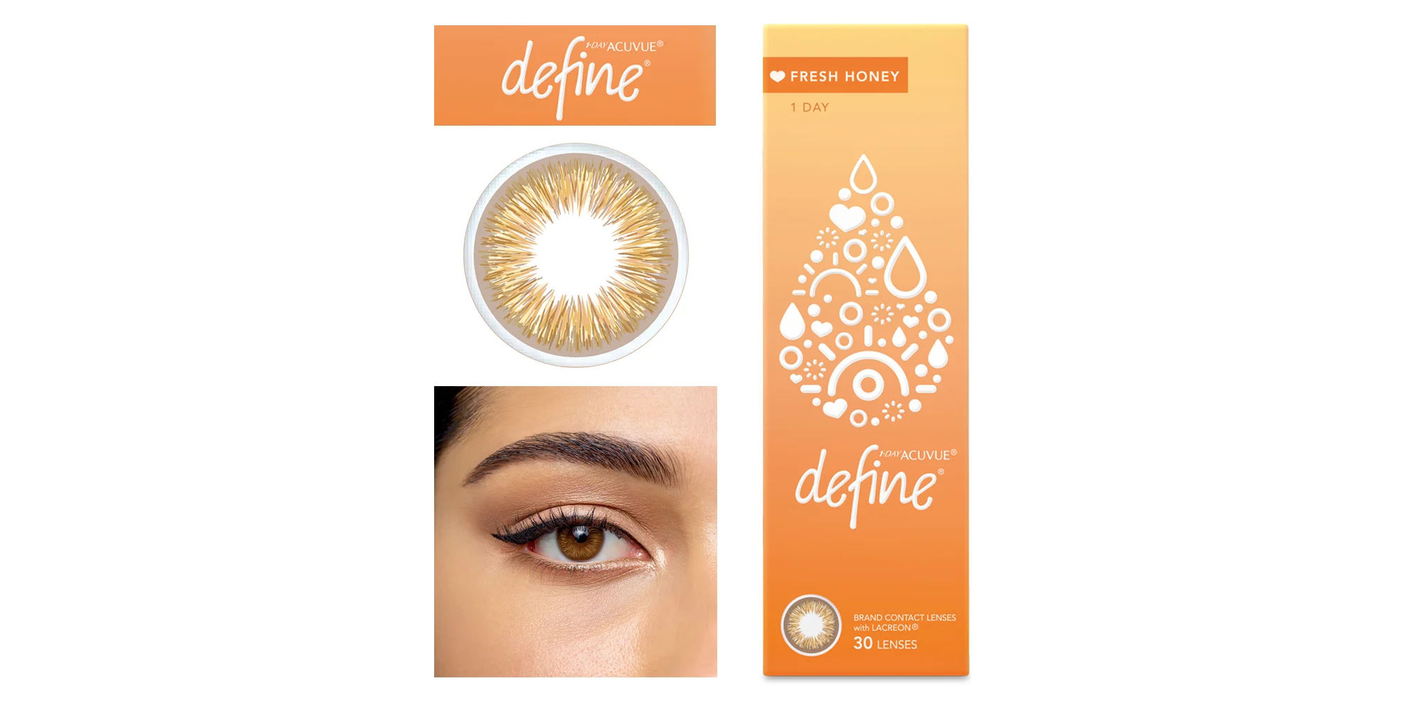 Shop ACUVUE 1-Day  Define Fresh Color Contact Lenses - Honey online.