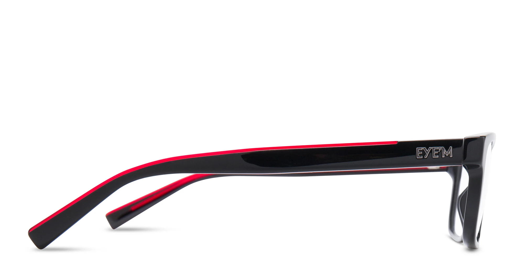 Shop EYE'M Rectangle Eyeglasses in Black & Red online.