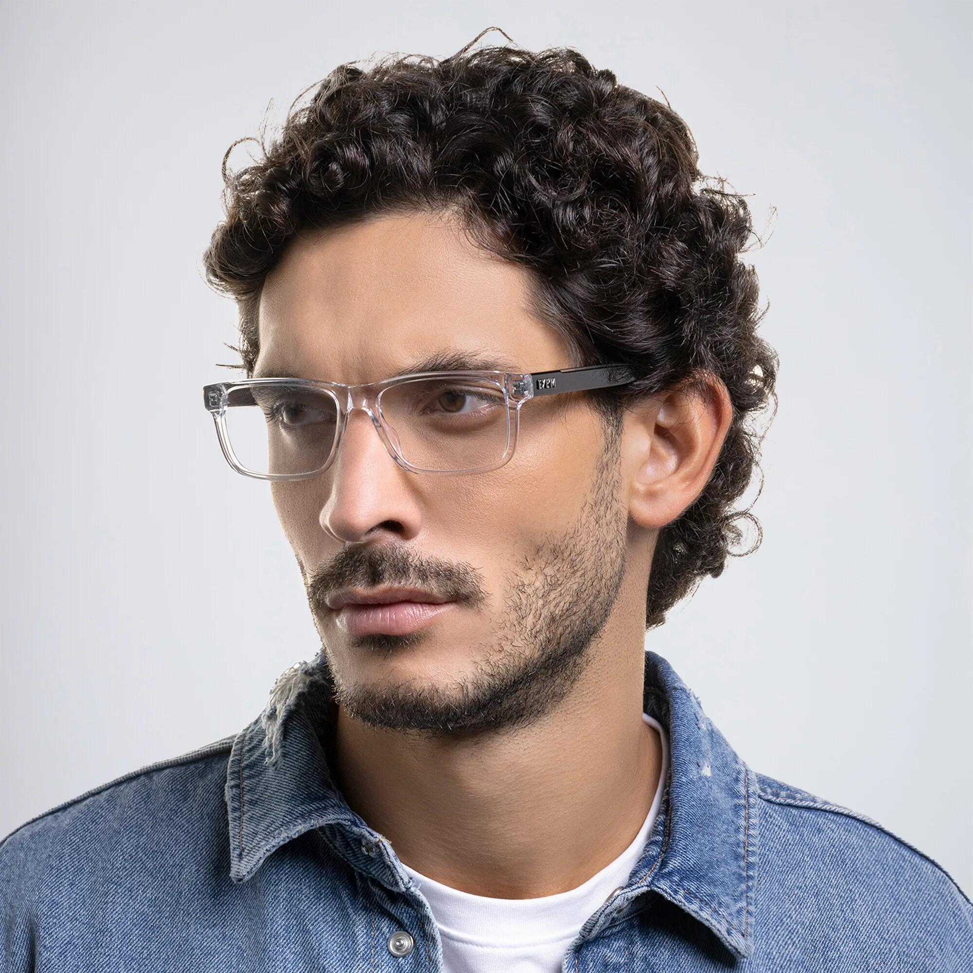 Shop EYE'M Rectangle Eyeglasses in Transparent online.