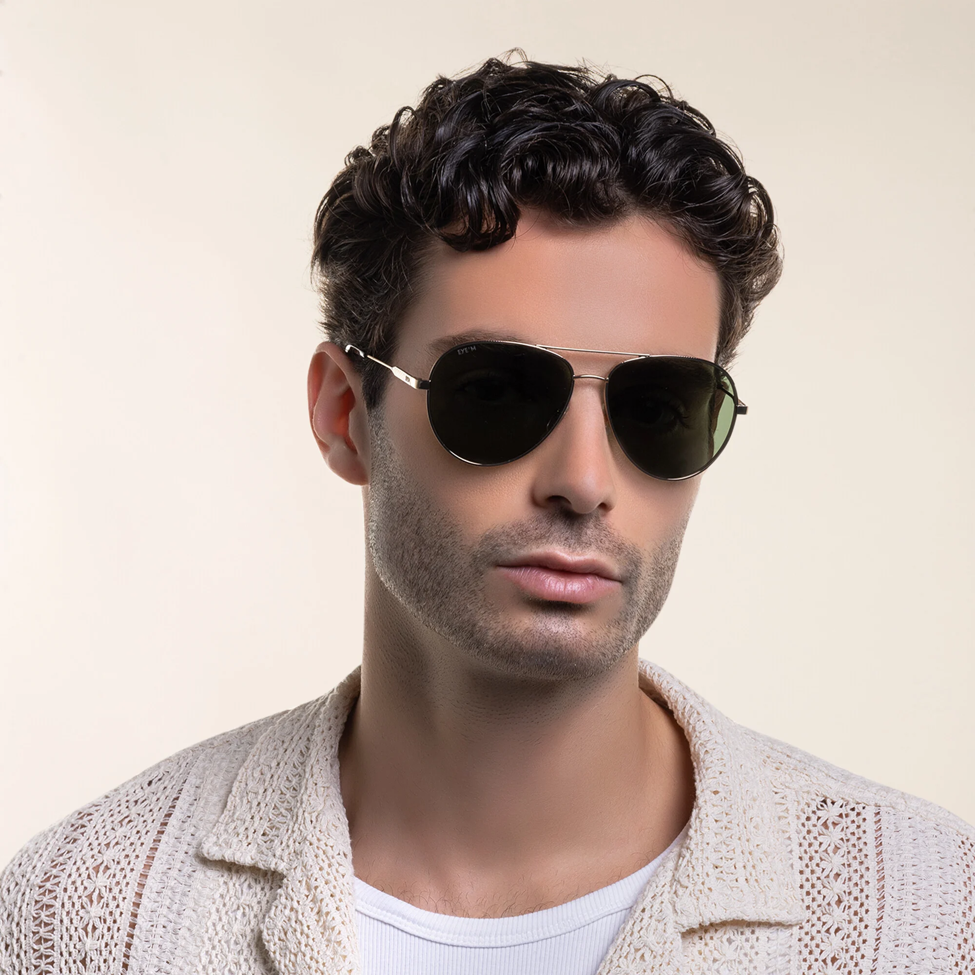 Shop EYE'M Aviator Sunglasses in Rose Gold online.