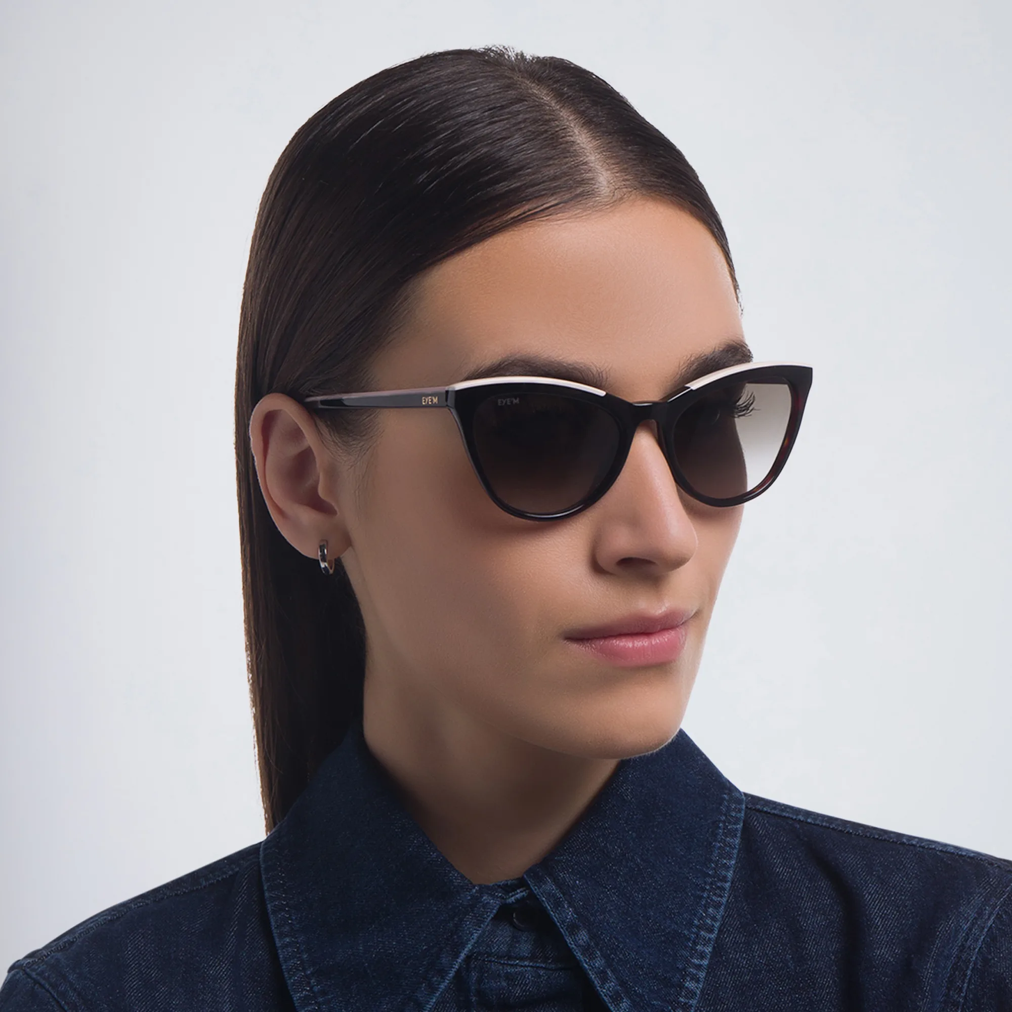 Shop EYE'M Cat Eye Sunglasses in Havana online.